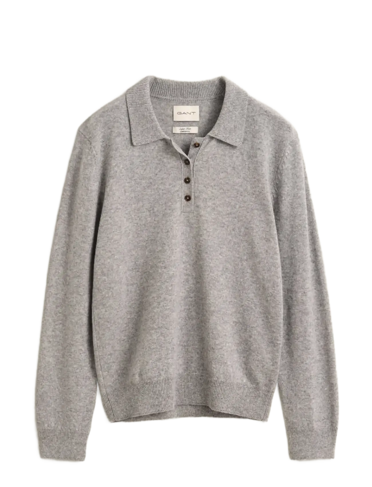 Gant SUPERFINE LAMBSWOOL RUGGER - Modetrender - GREY MELANGE / grey