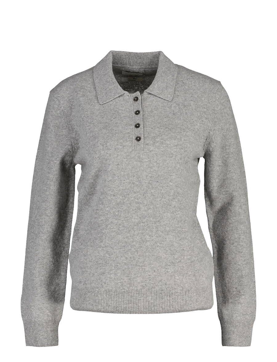Gant - SUPERFINE LAMBSWOOL RUGGER - striktrøjer - grey melange - 1