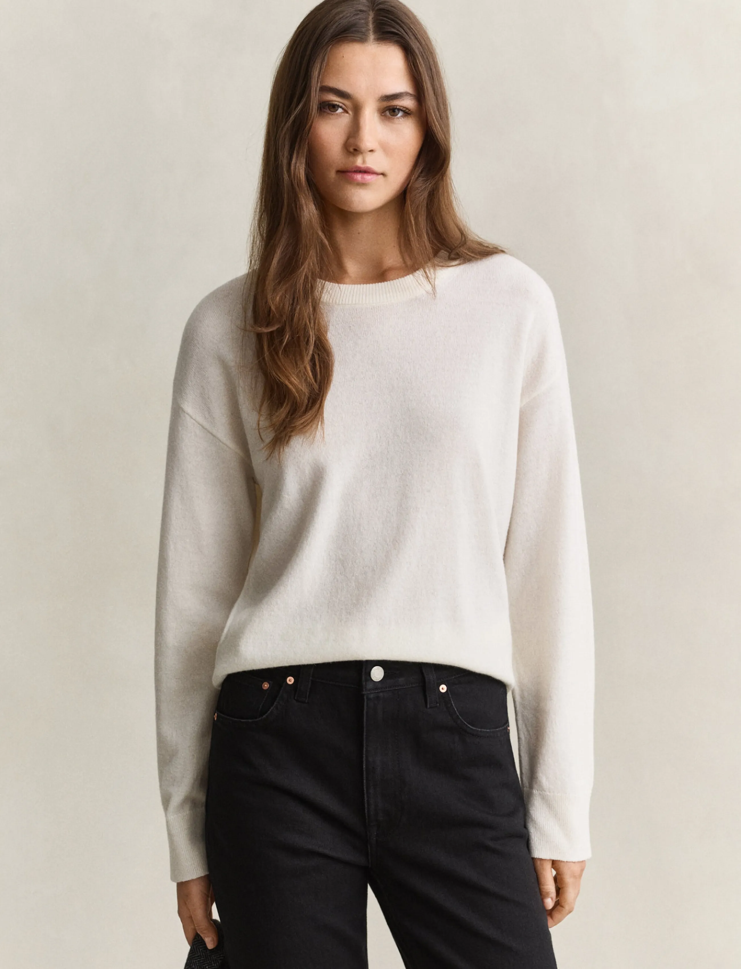 Gant - SUPERFINE LAMBSWOOL C-NECK - cream - 0