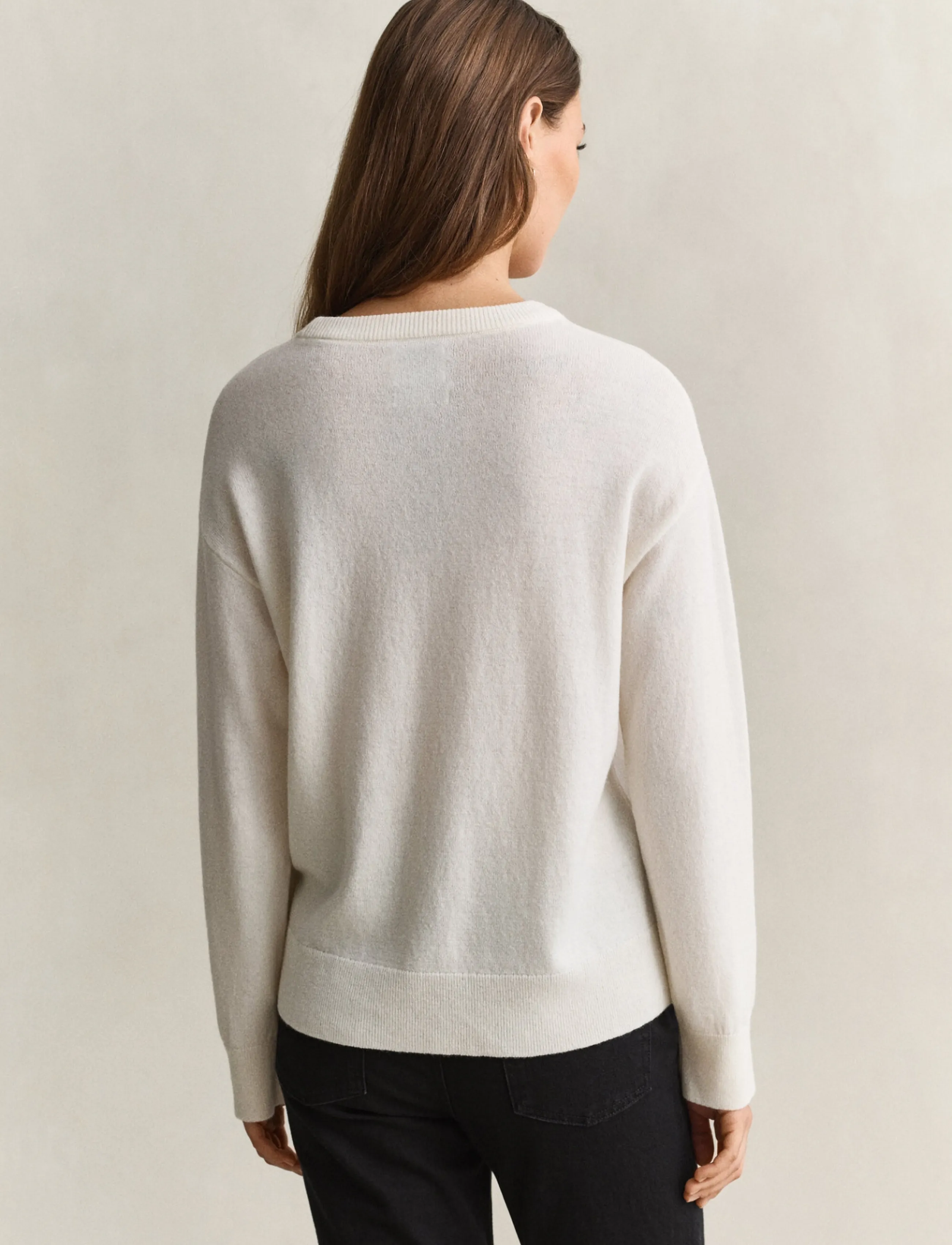 Gant - SUPERFINE LAMBSWOOL C-NECK - cream - 3
