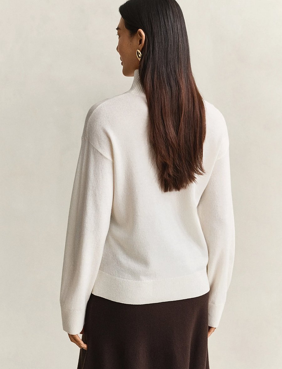Gant - SUPERFINE LAMBSWOOL MOCKNECK - polotröjor - cream - 2