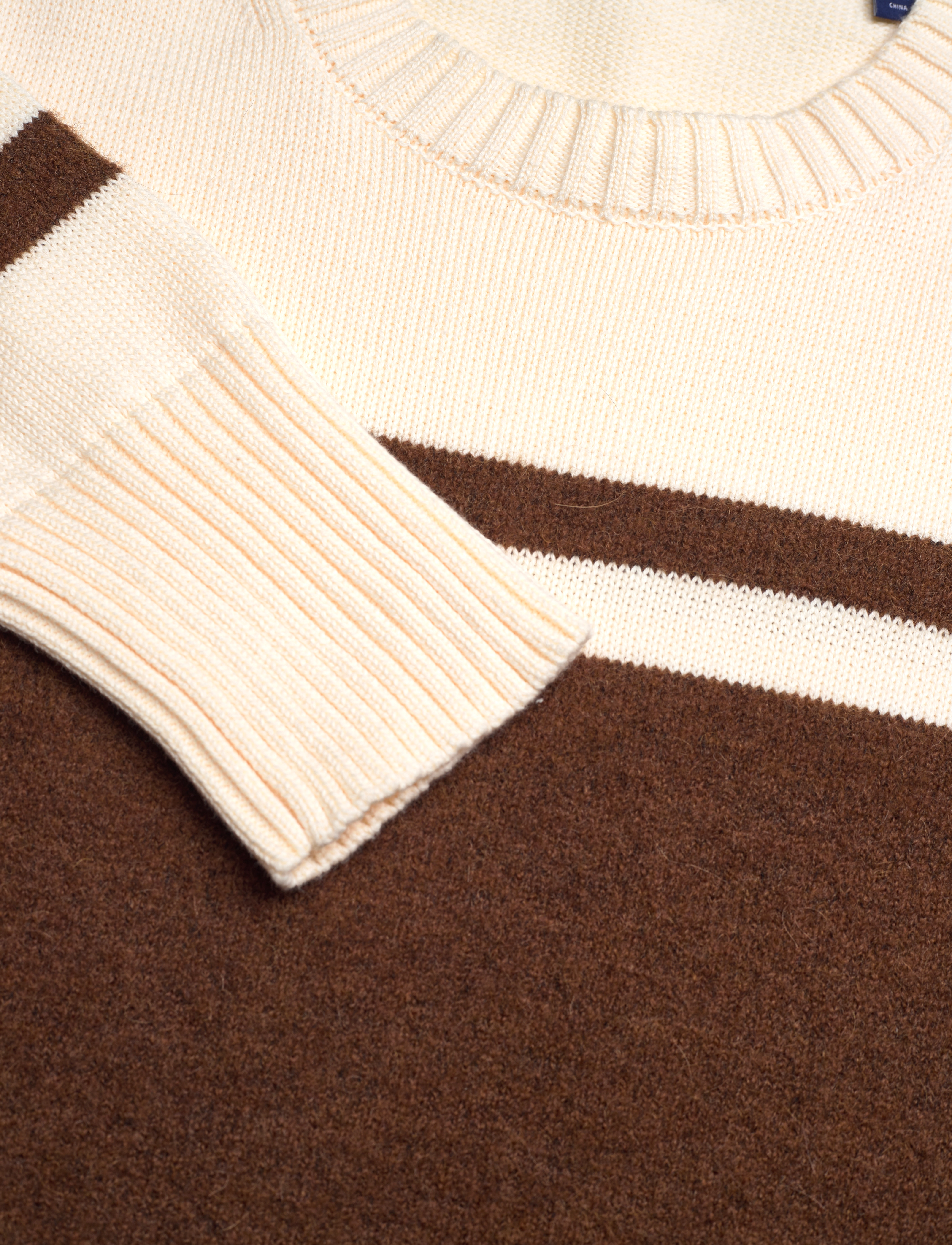 GANT - D1. BLOCK STRIPED C-NECK - linen - 2