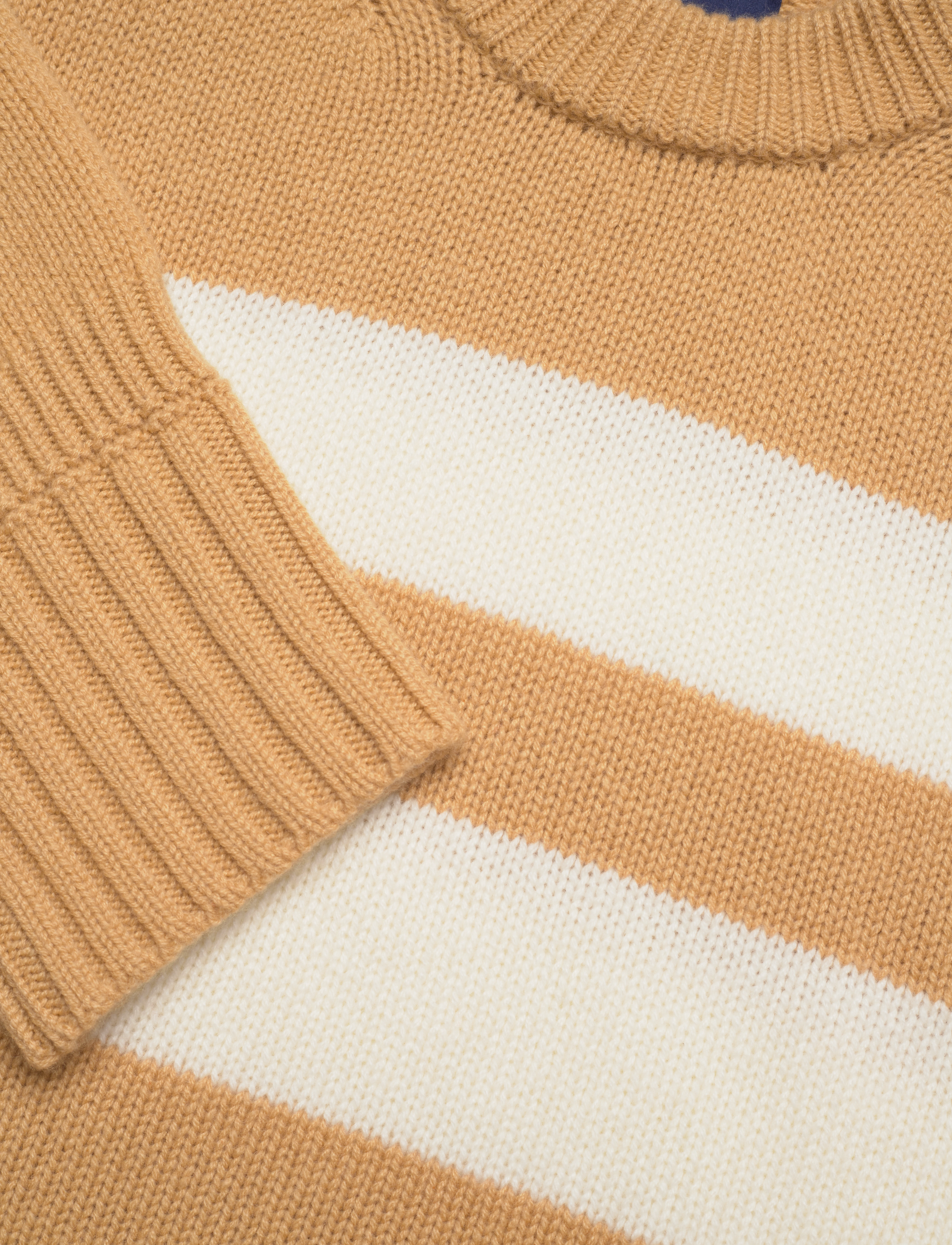 GANT - D2. STRIPED C-NECK - toffee beige - 2