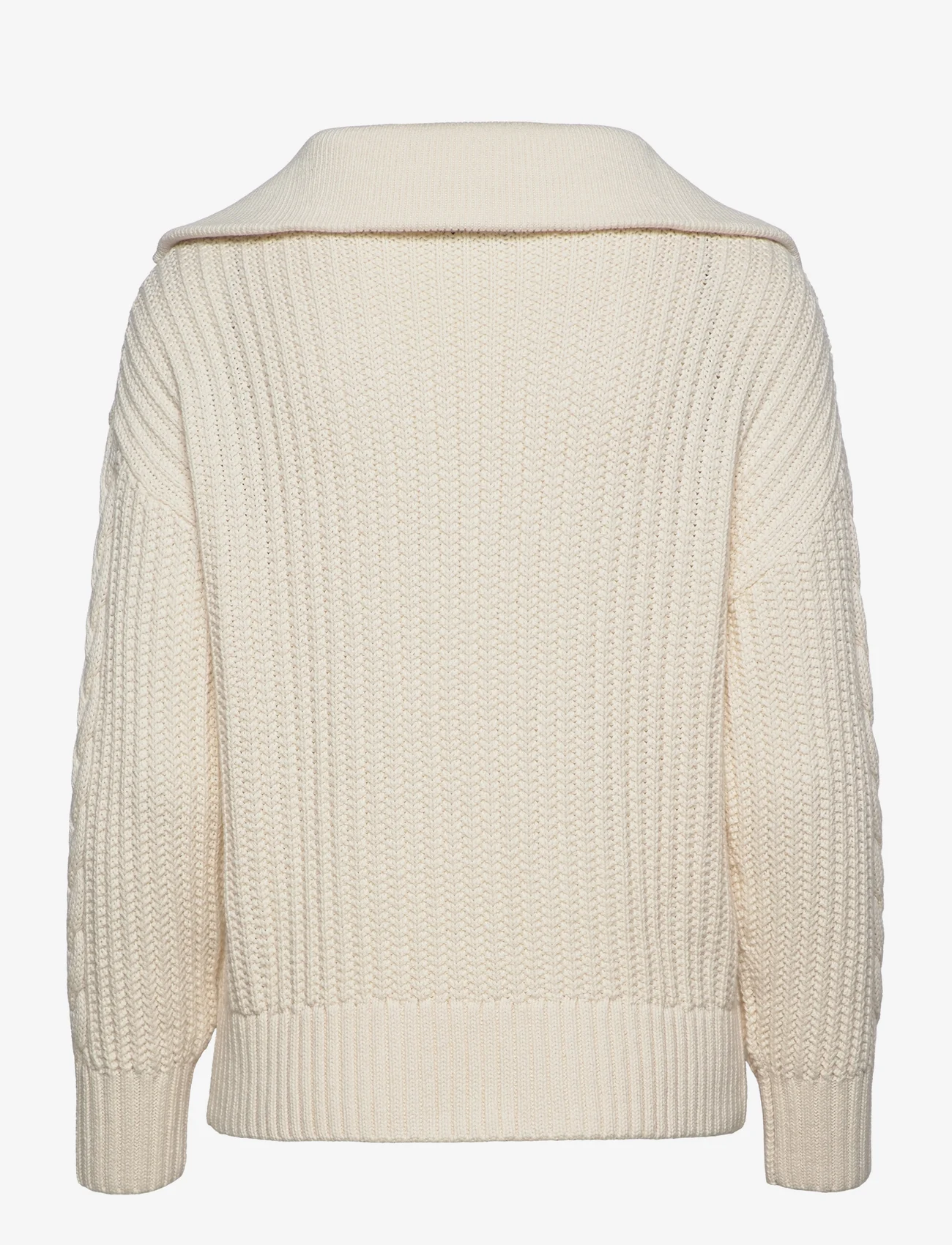 GANT - D2. CABLE HALF ZIP SWEATER - pullover - cream - 1