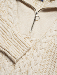 GANT - D2. CABLE HALF ZIP SWEATER - tröjor - cream - 3