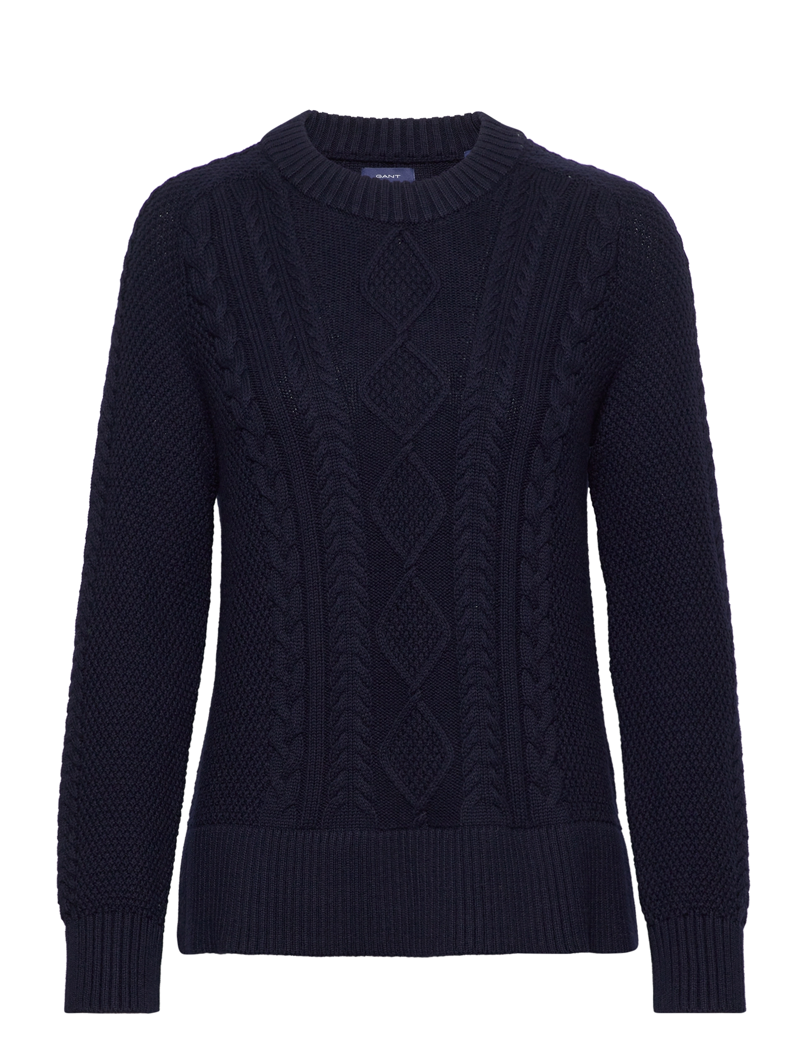 GANT - D2. CABLE C-NECK - evening blue - 0