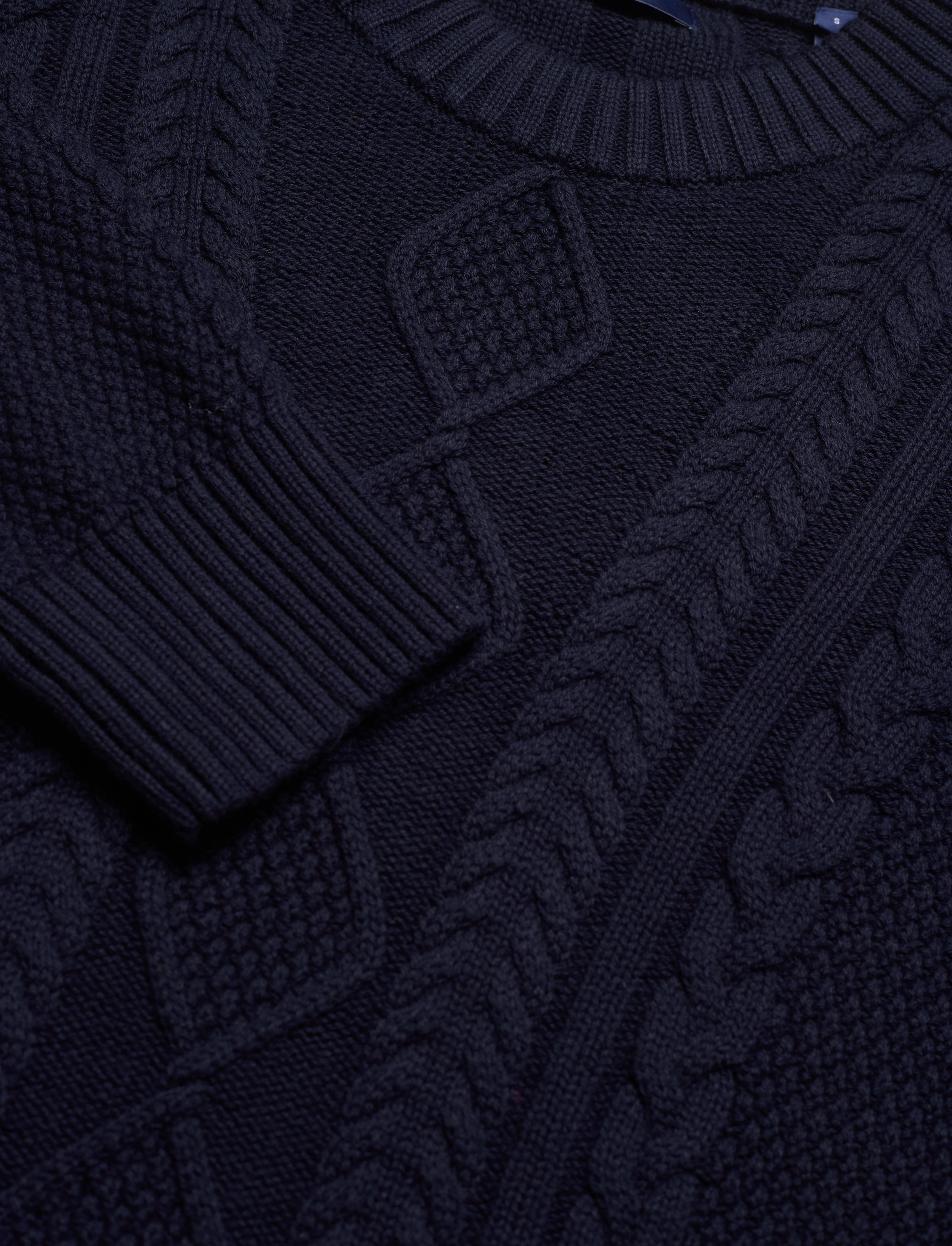GANT - D2. CABLE C-NECK - evening blue - 3