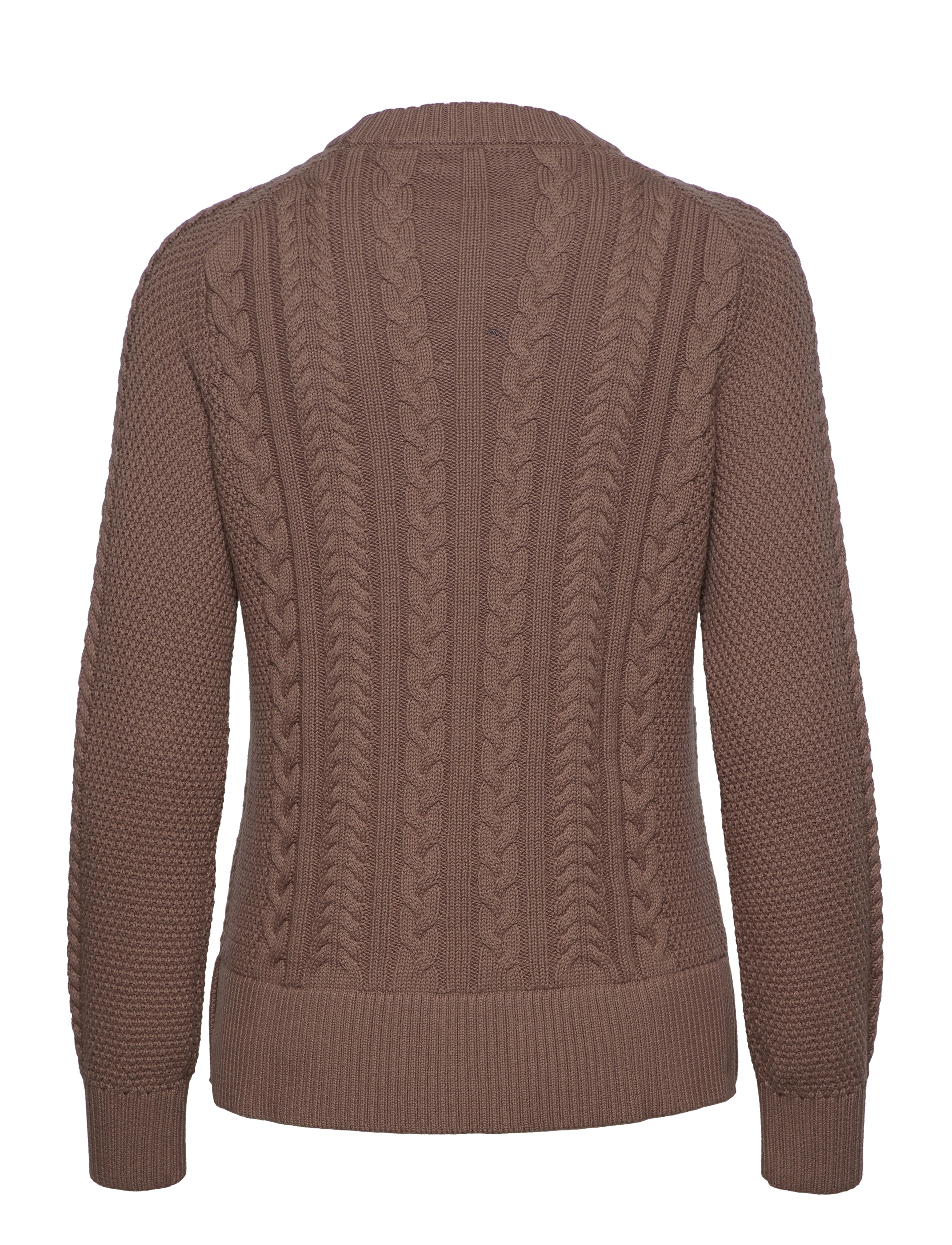 GANT - D2. CABLE C-NECK - mole brown - 1