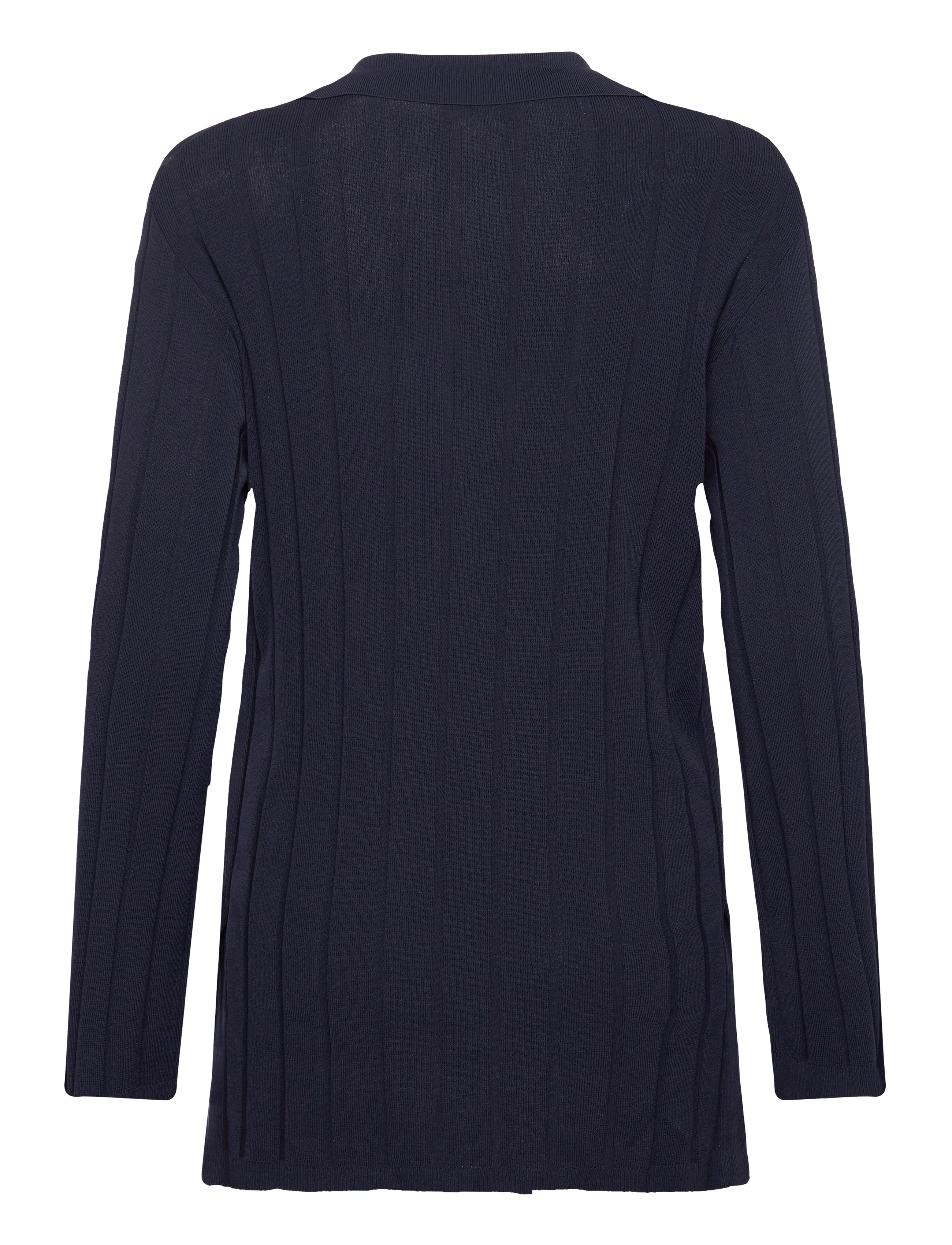 GANT - RIB KNIT OPEN COLLAR - evening blue - 1