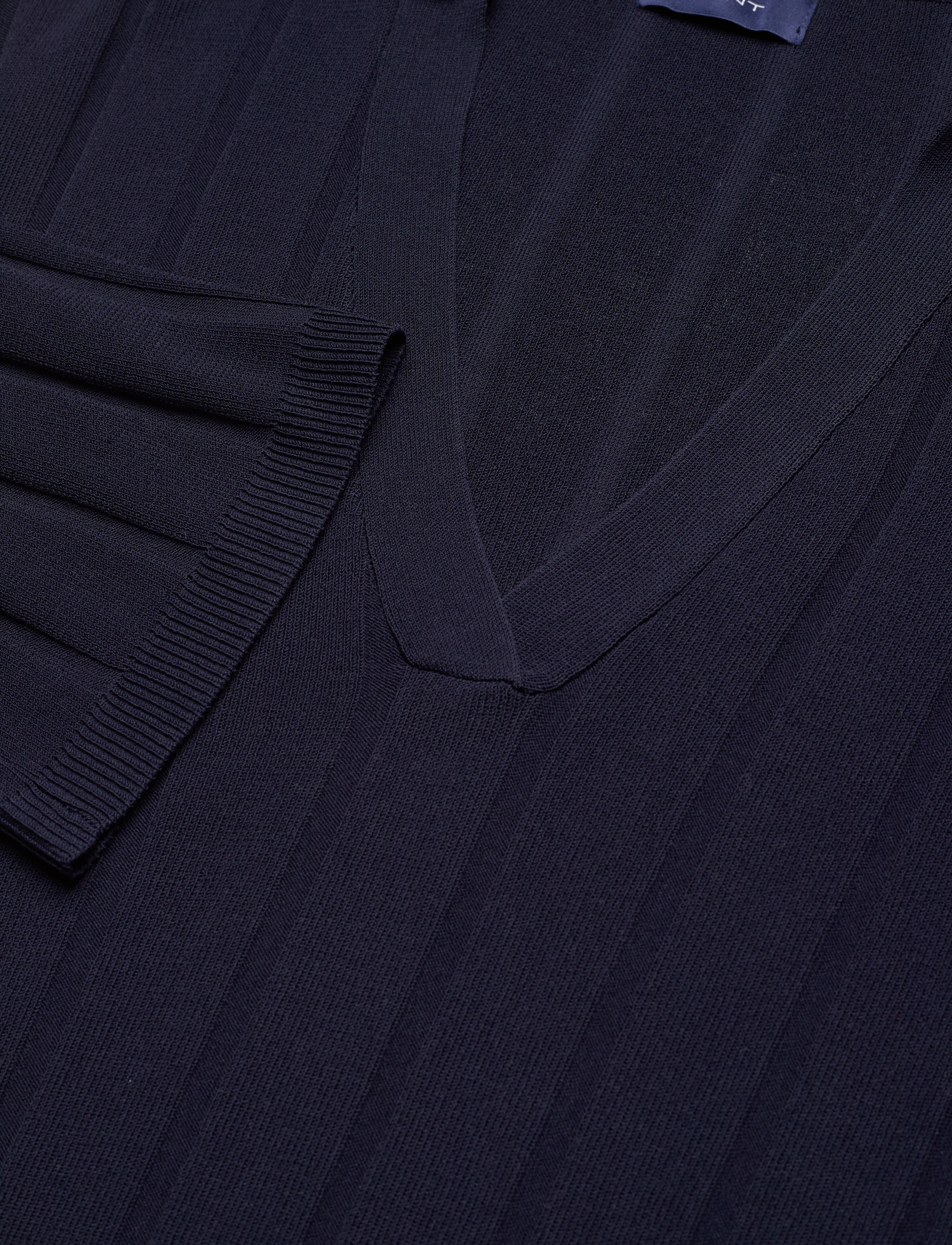 GANT - RIB KNIT OPEN COLLAR - evening blue - 2