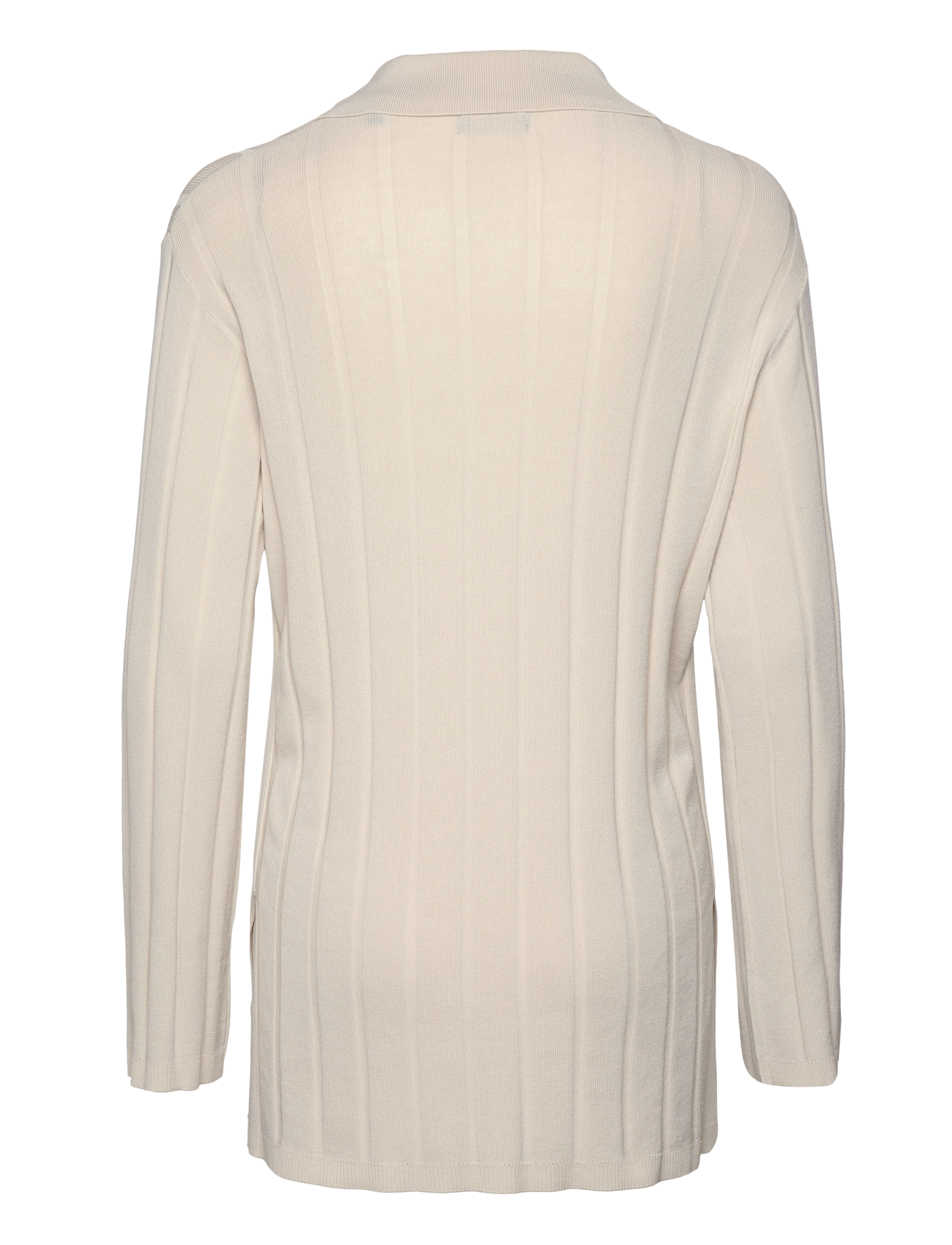 GANT - RIB KNIT OPEN COLLAR - putty - 1