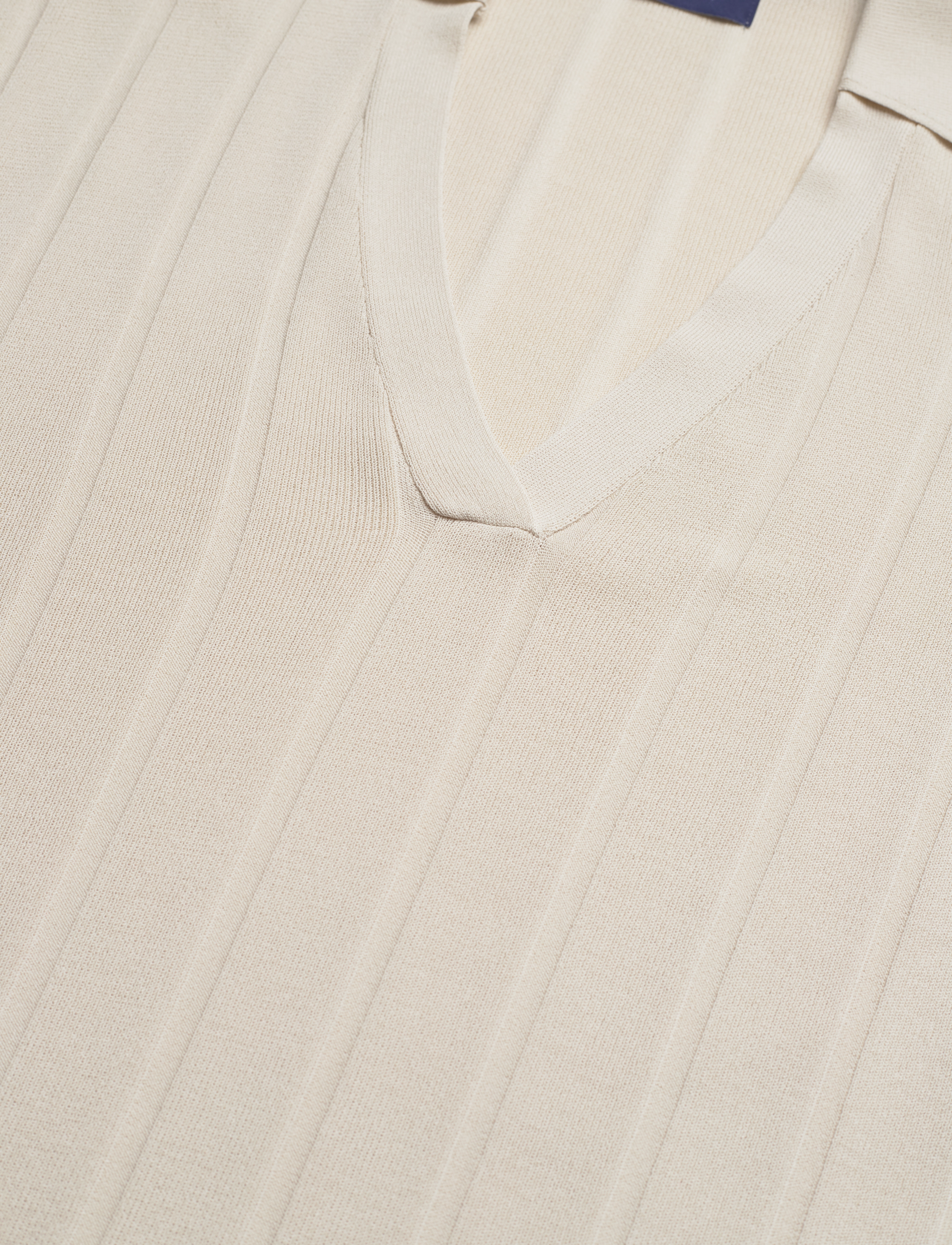 GANT - RIB KNIT OPEN COLLAR - putty - 2