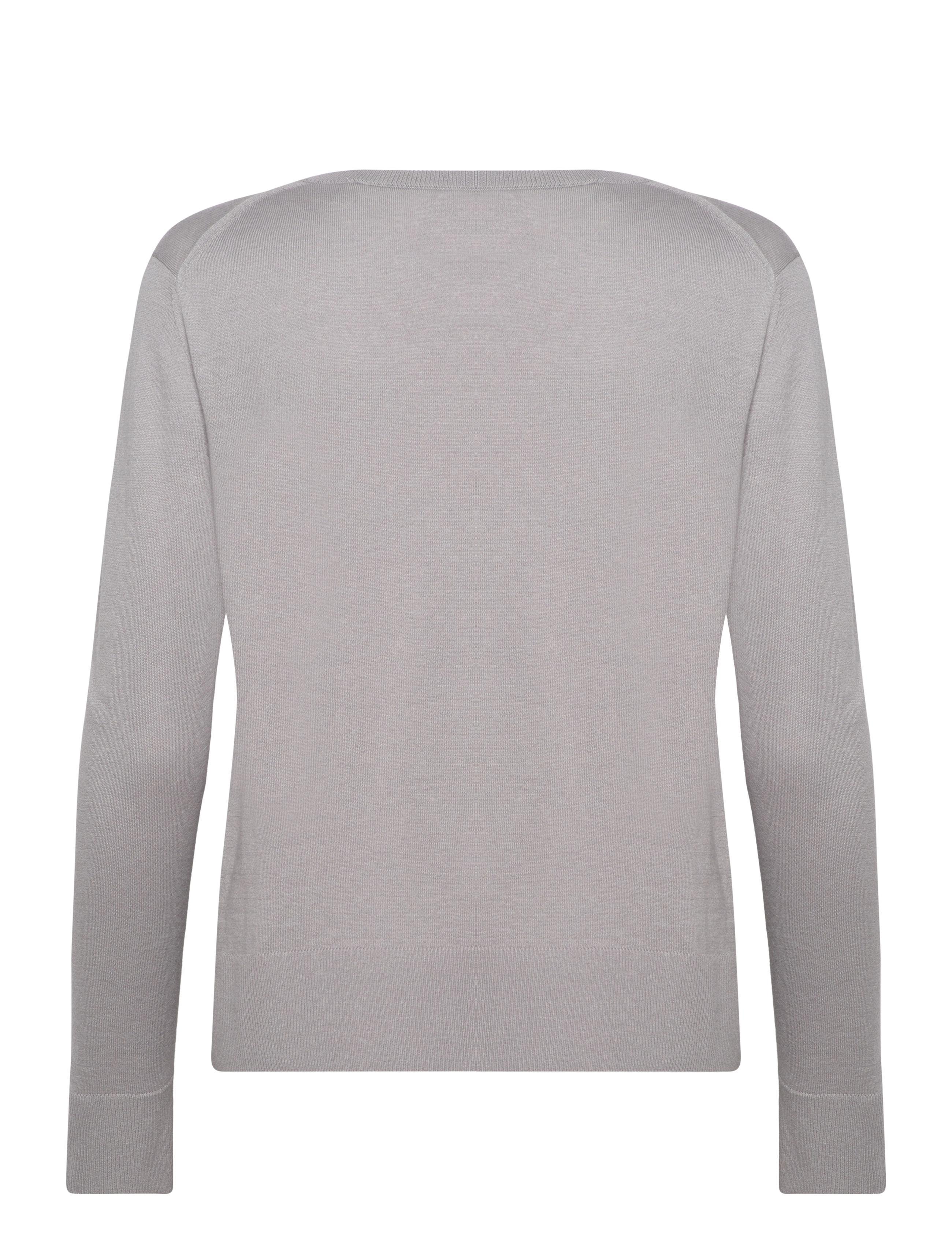 GANT - FINE KNIT V-NECK - mid grey - 1
