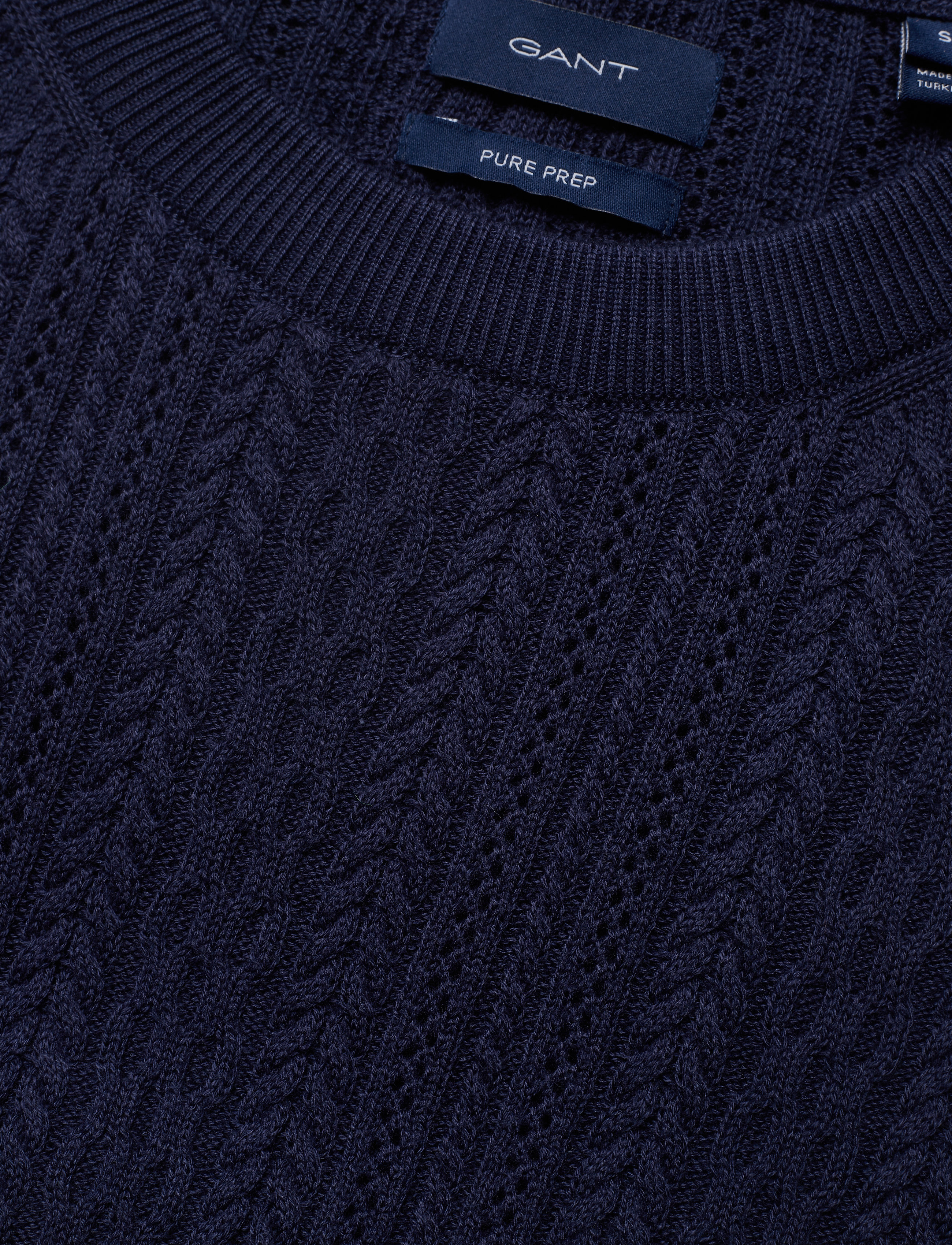 GANT - D1. PP POINTELLE CABLE CREW - persian blue - 2