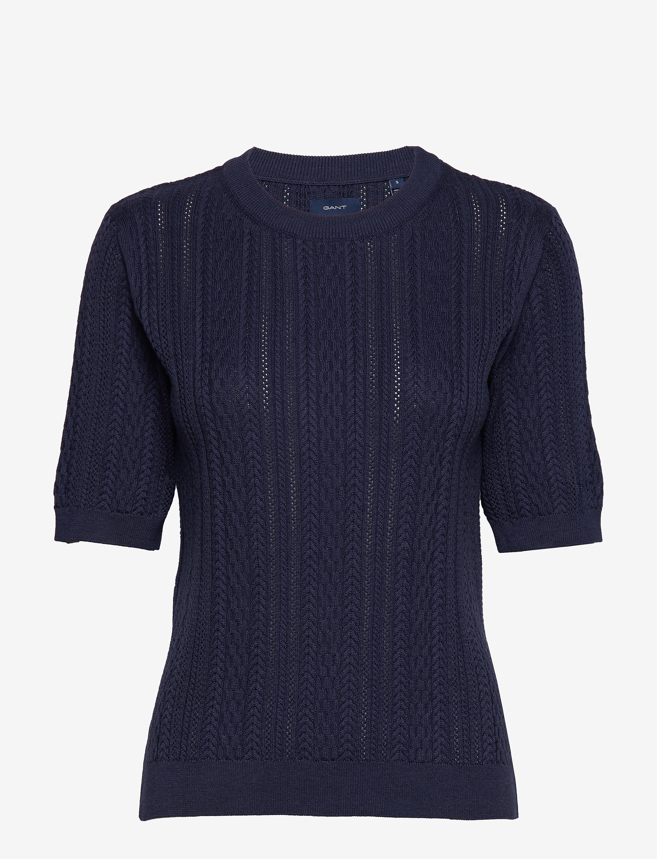 GANT - D1. PP POINTELLE CABLE CREW - persian blue - 0