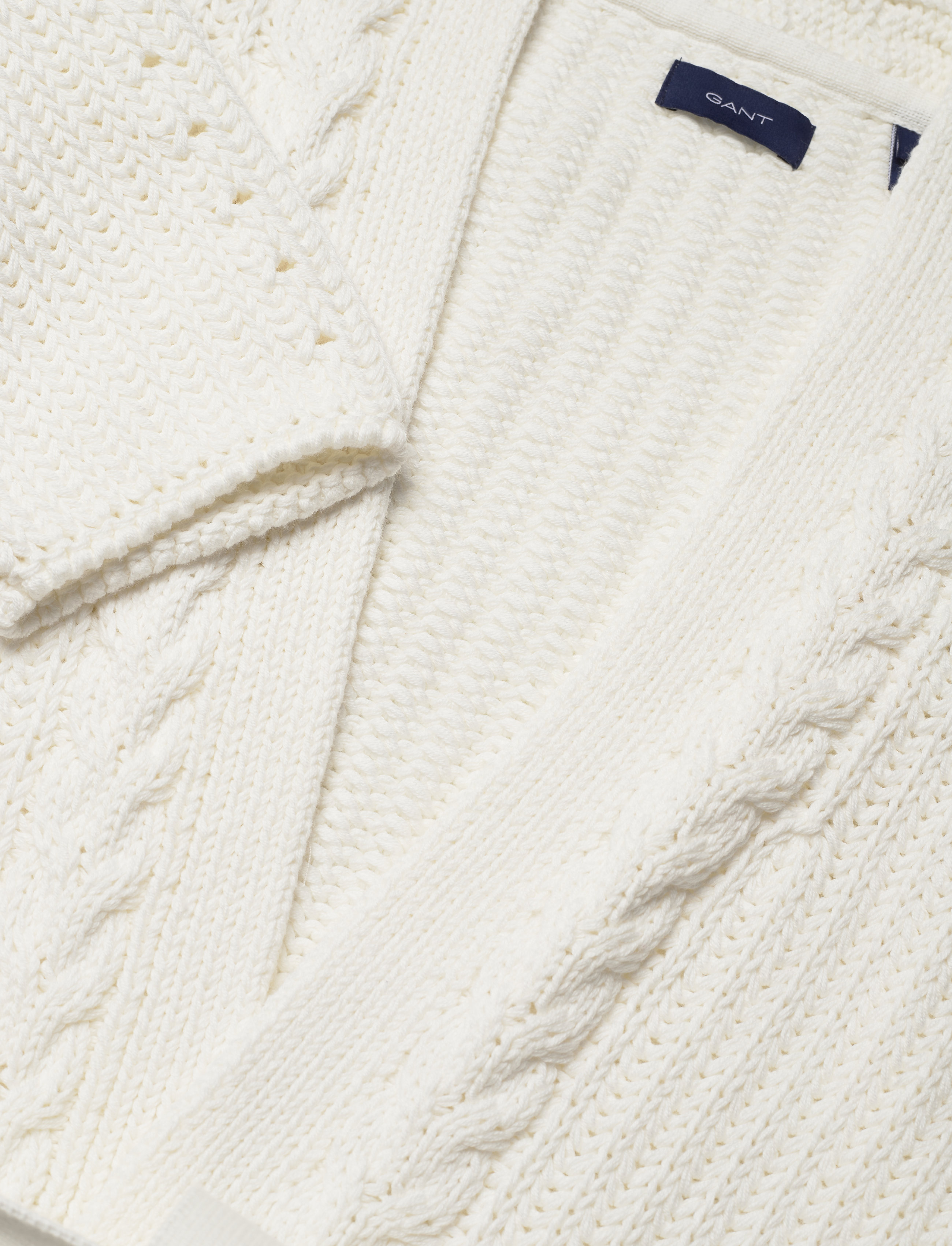 GANT - D1. RIBBED COTTON CARDIGAN - eggshell - 2