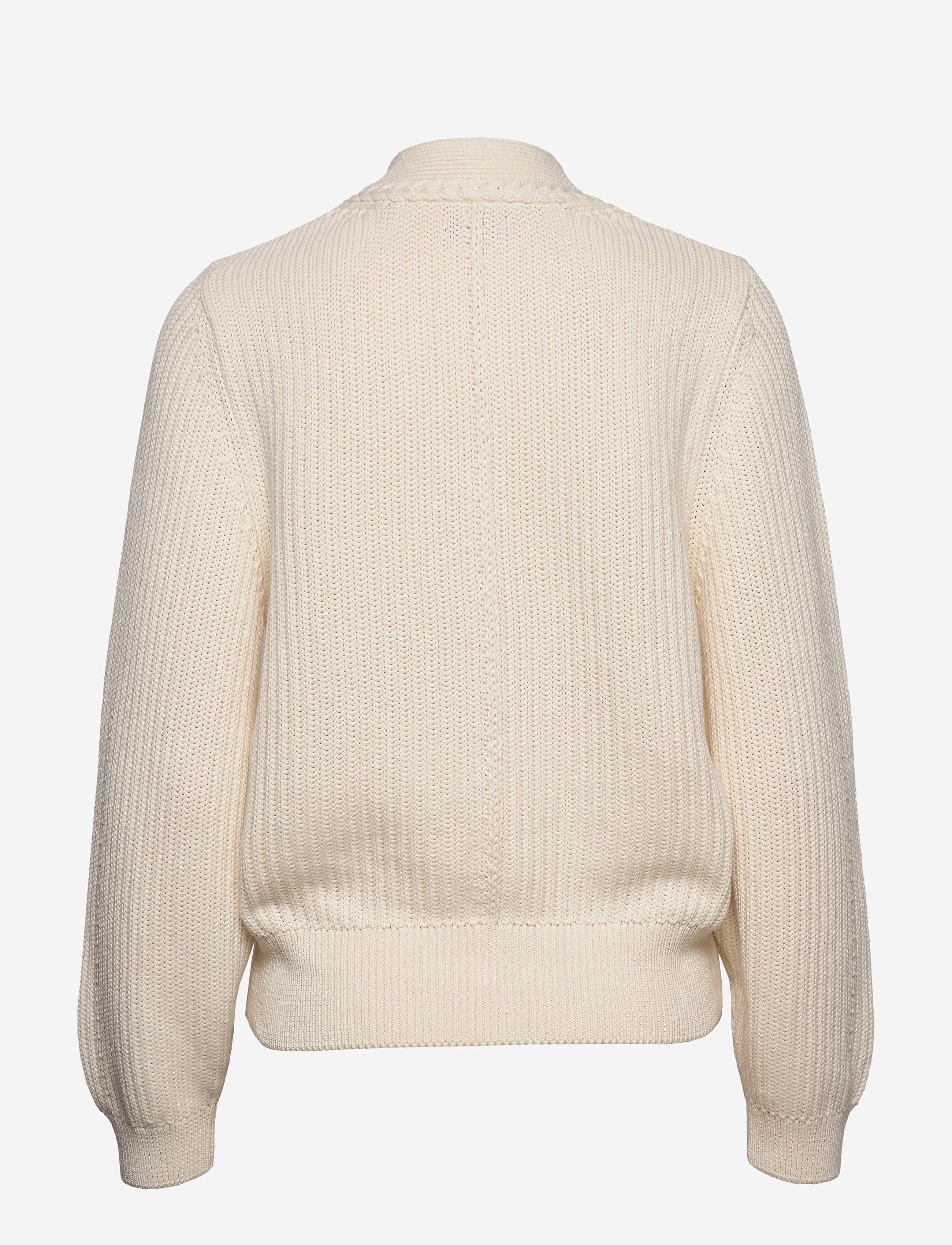 GANT - D1. RIBBED V CARDIGAN - cream - 1