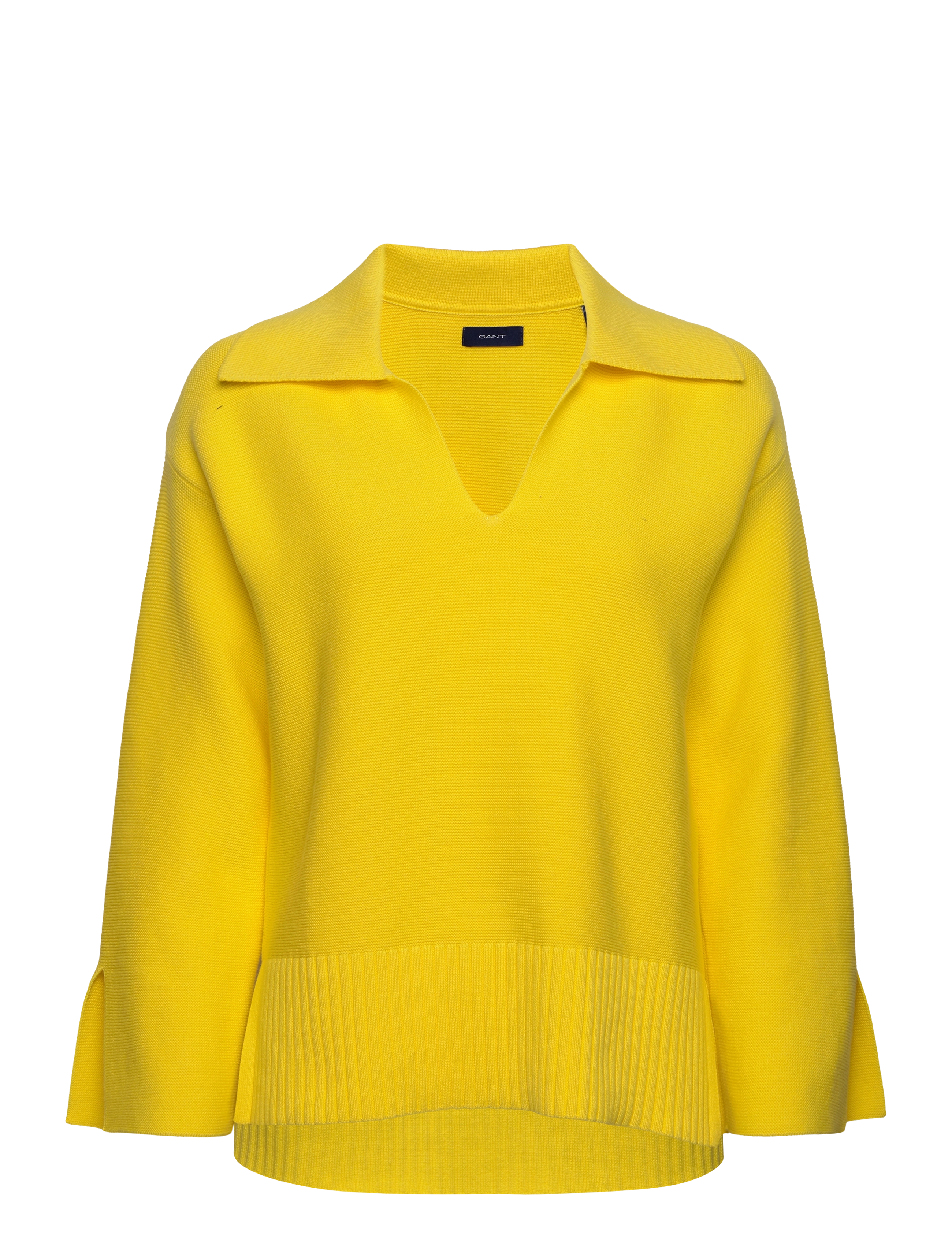 D2. OPEN COLLAR KNIT - ELECTRIC YELLOW