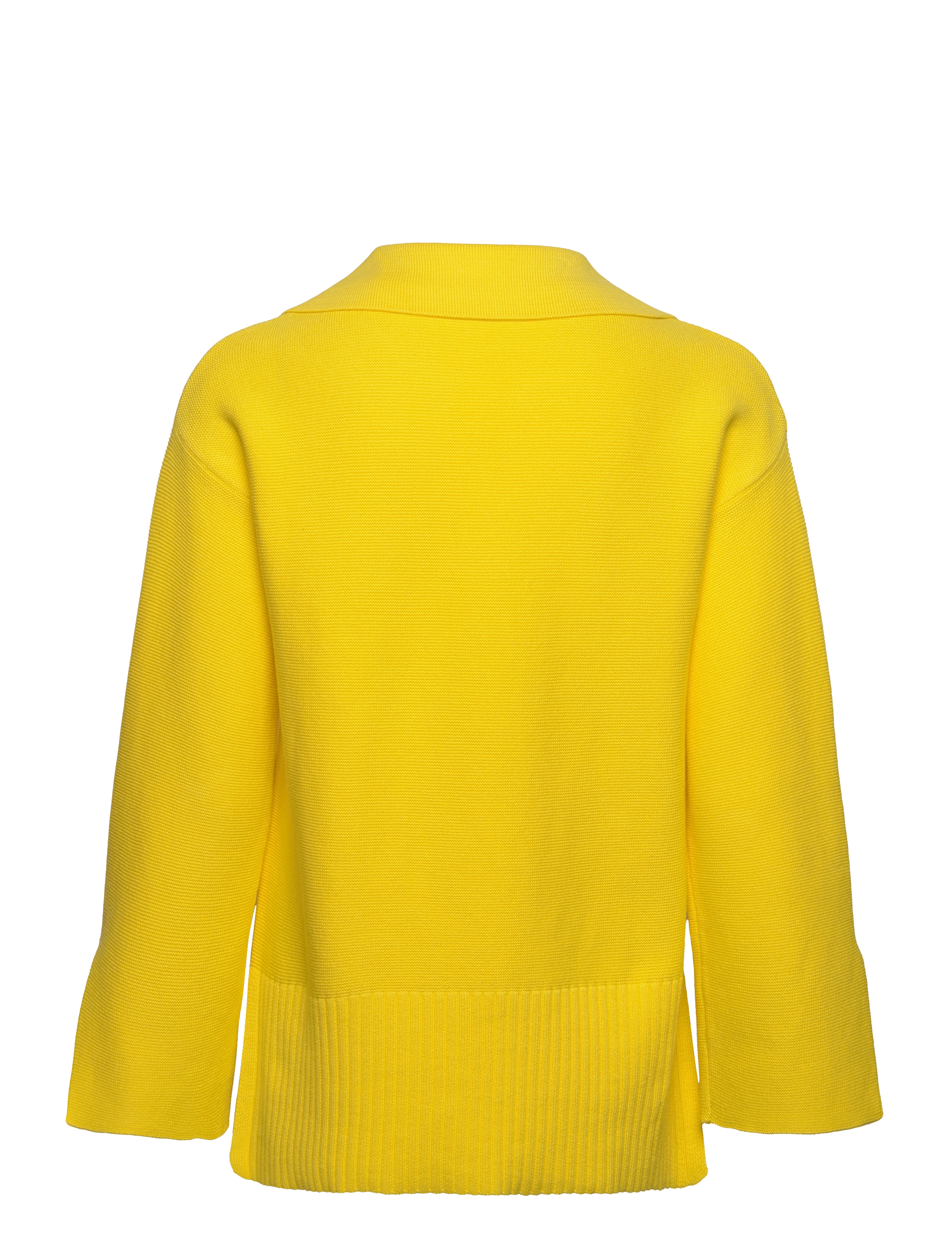 GANT - D2. OPEN COLLAR KNIT - electric yellow - 1