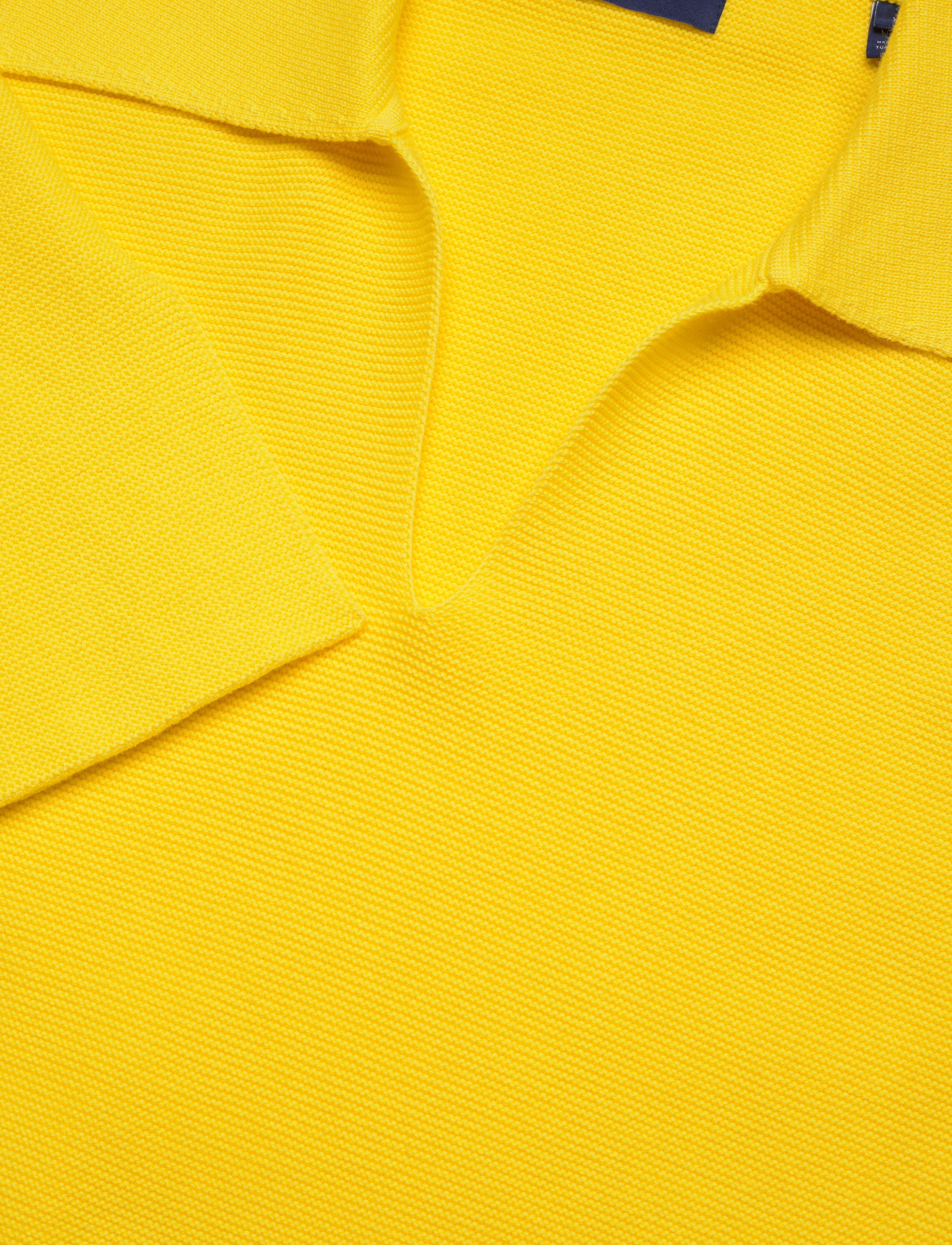 GANT - D2. OPEN COLLAR KNIT - electric yellow - 2