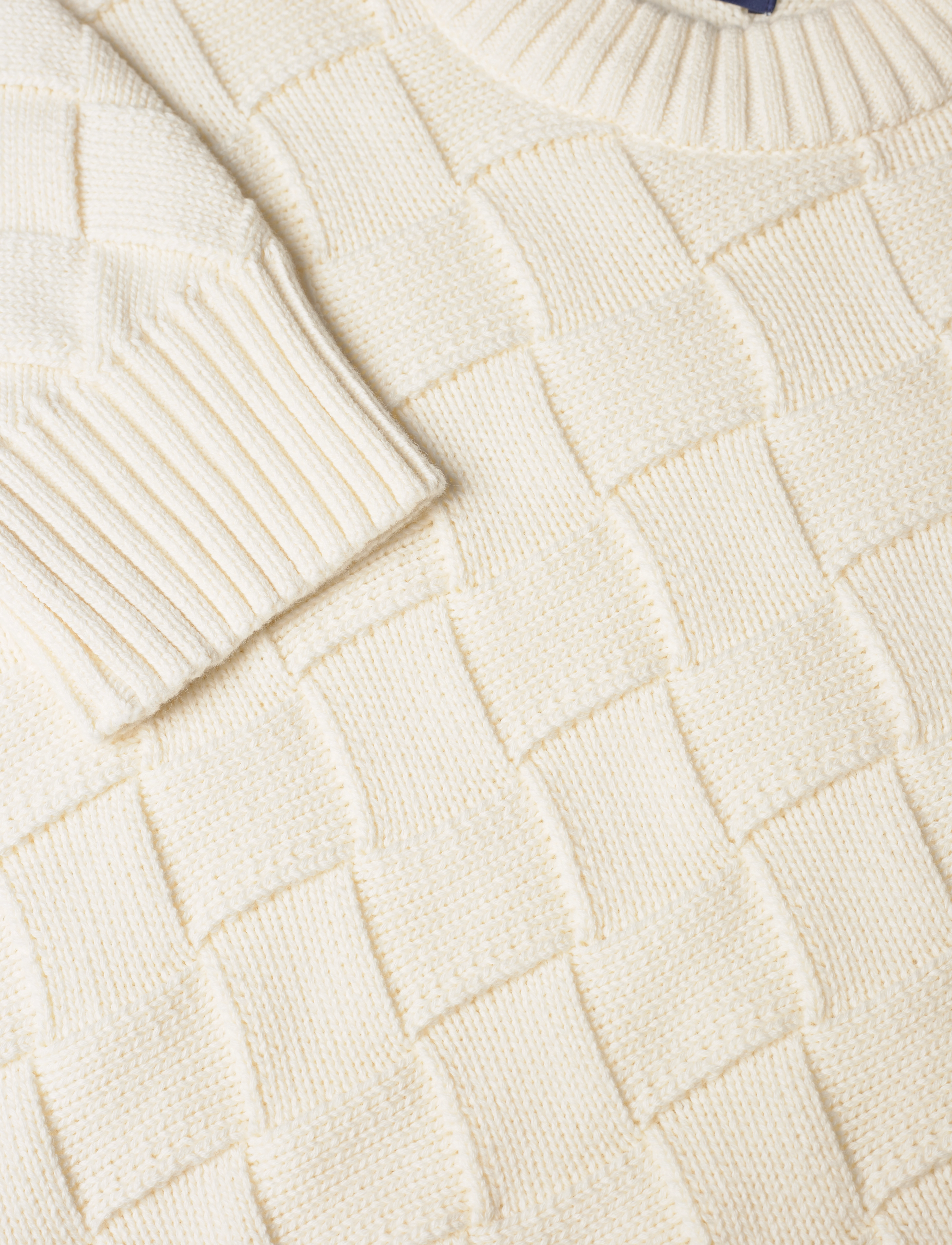 GANT - D2. WEAVE KNIT C-NECK - cream - 2