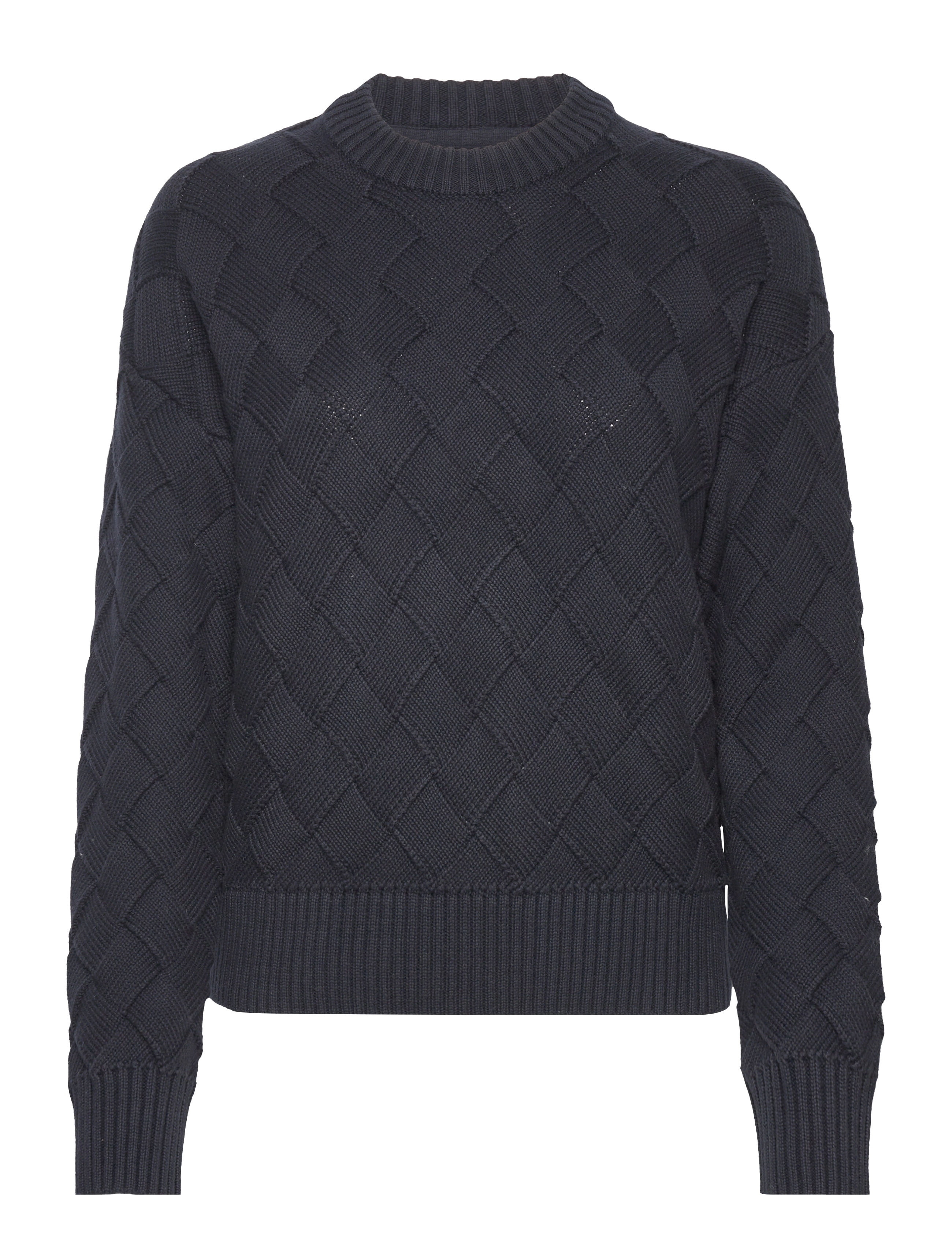 D2. WEAVE KNIT C-NECK - EVENING BLUE