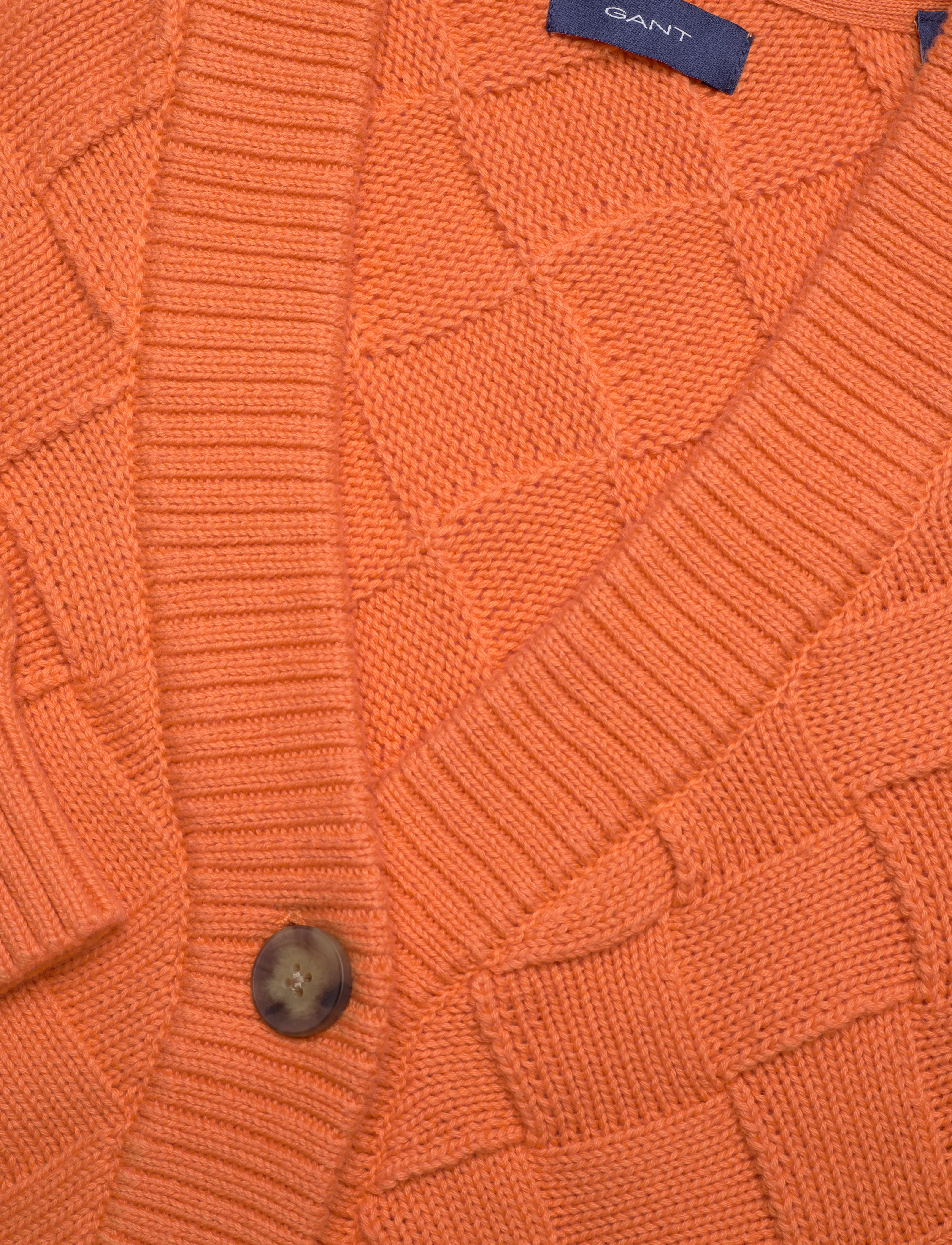 GANT - D2. WEAVE KNIT CARDIGAN - apricot orange - 2
