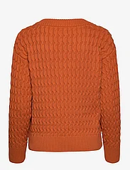 GANT - COTTON TEXTURE V-NECK - megzti drabužiai - pumpkin orange - 1