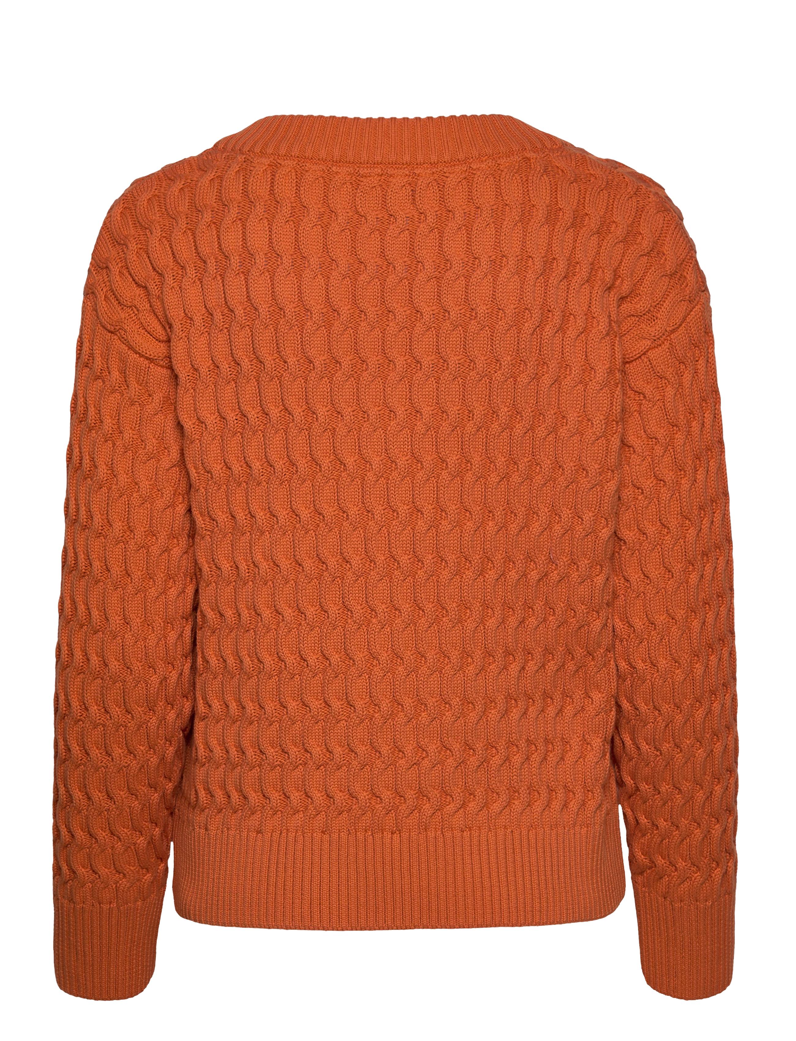 GANT - COTTON TEXTURE V-NECK - pumpkin orange - 1