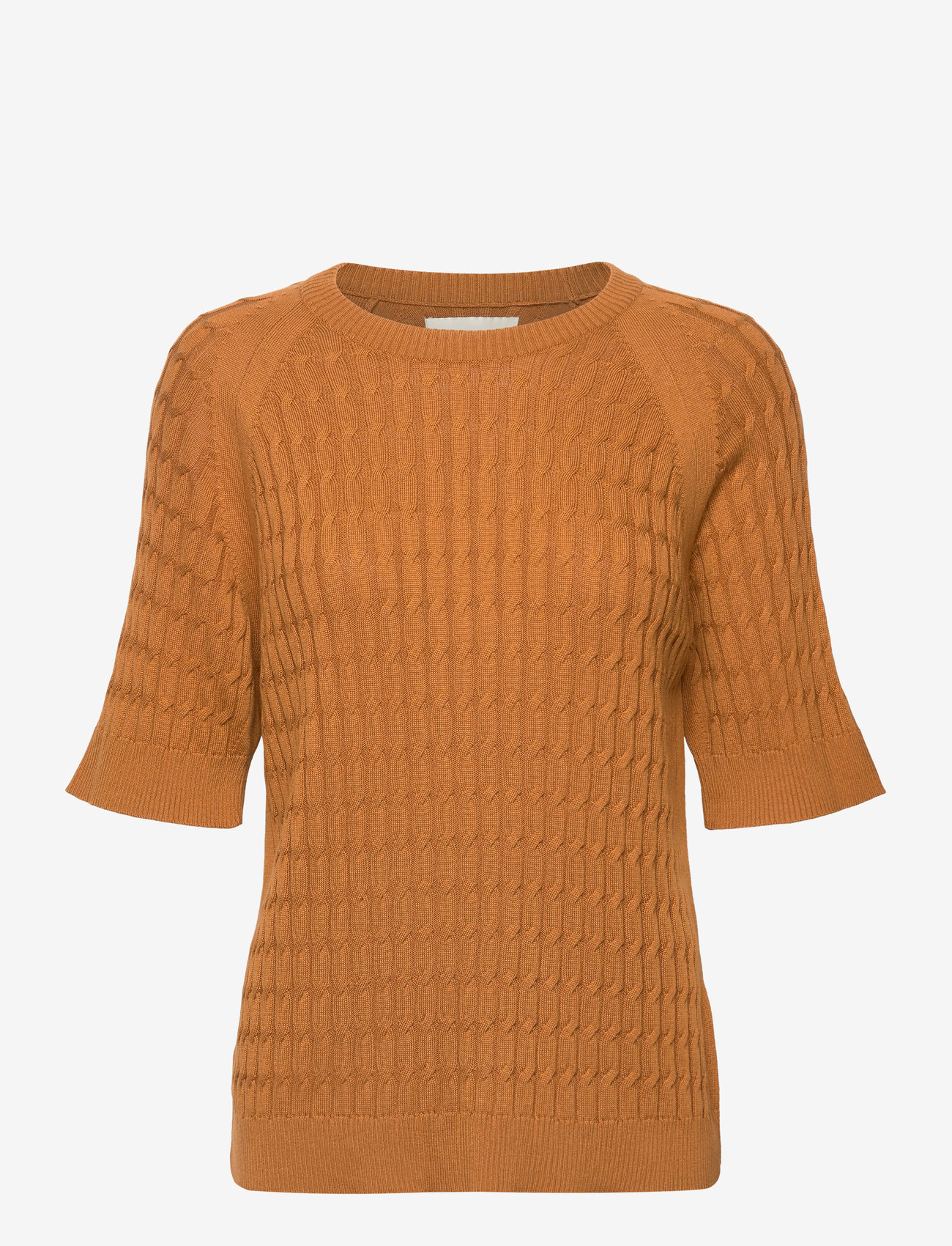 GANT - CABLE SS C-NECK - cinnamon brown - 0
