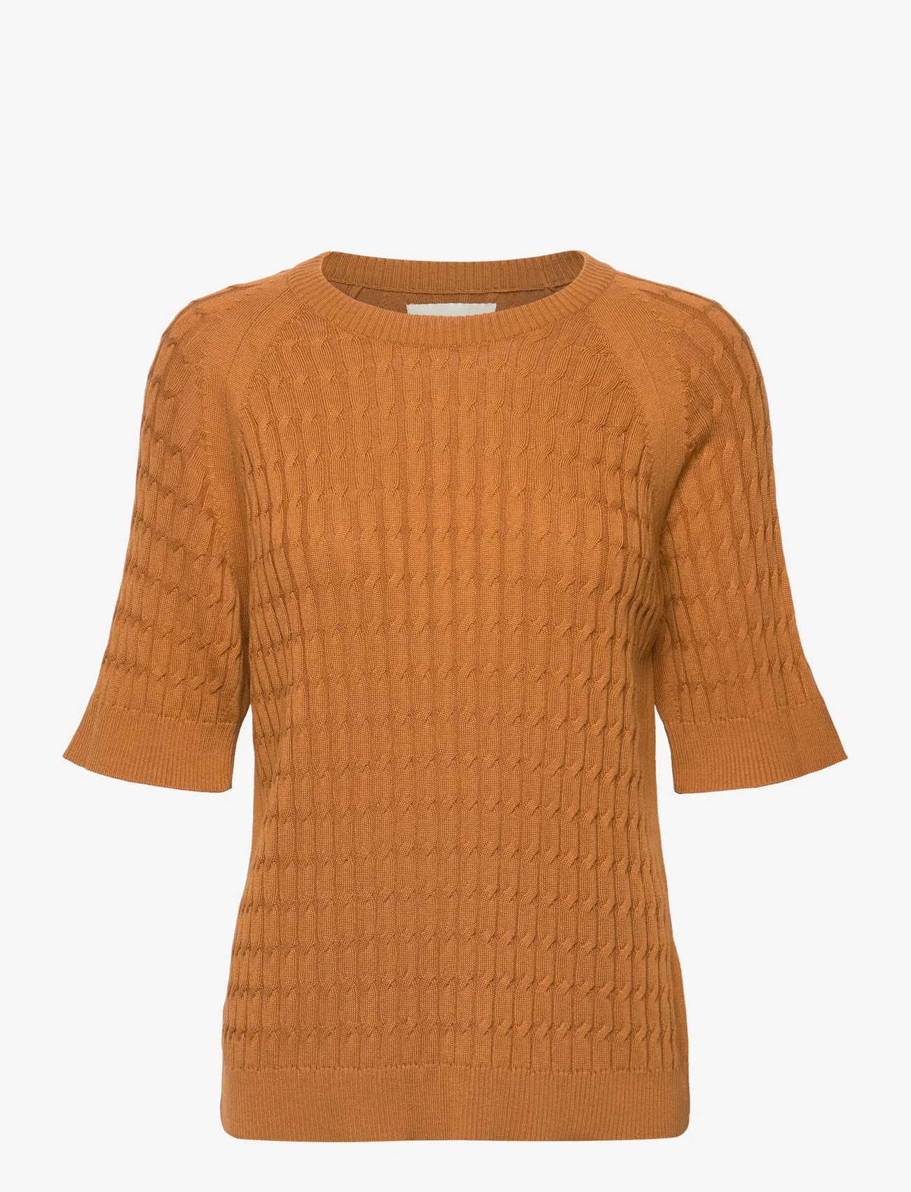 GANT - CABLE SS C-NECK - pullover - cinnamon brown - 0
