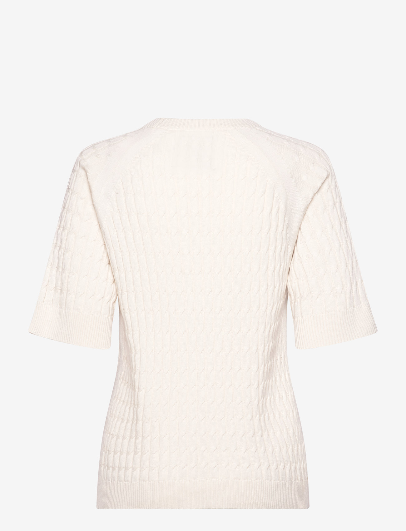 GANT - CABLE SS C-NECK - cream - 1