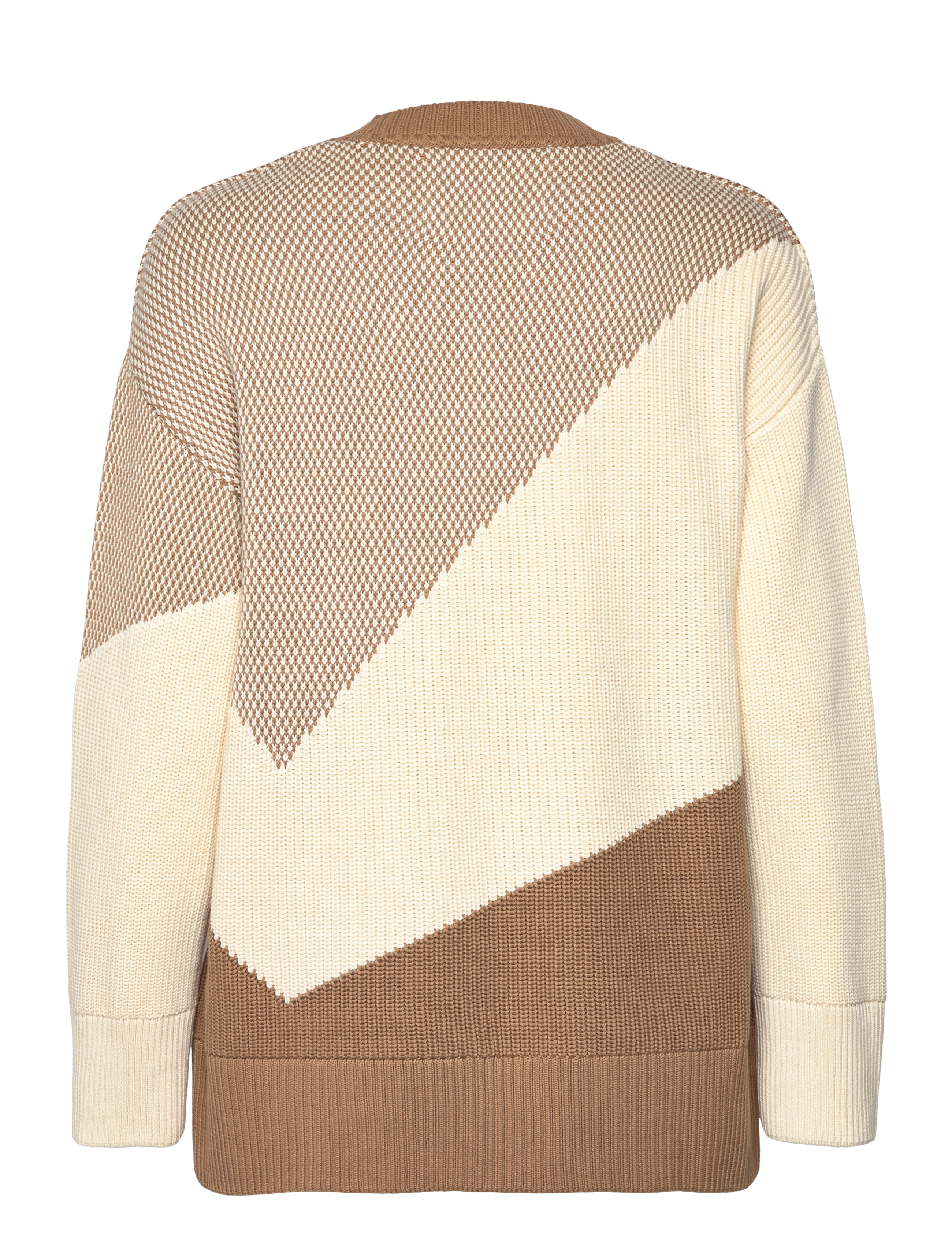 GANT - COLOUR BLOCK COTTON C-NECK - warm khaki - 1
