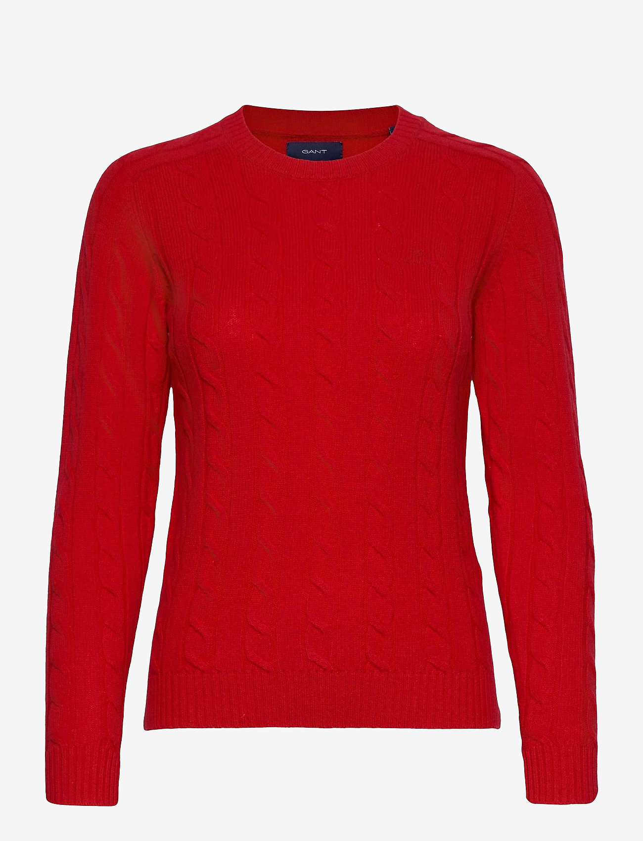 D2. LAMBSWOOL CABLE CREW - BRIGHT RED