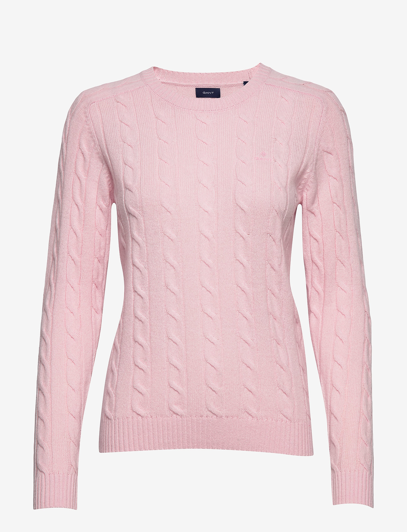 D2. LAMBSWOOL CABLE CREW - LIGHT PINK