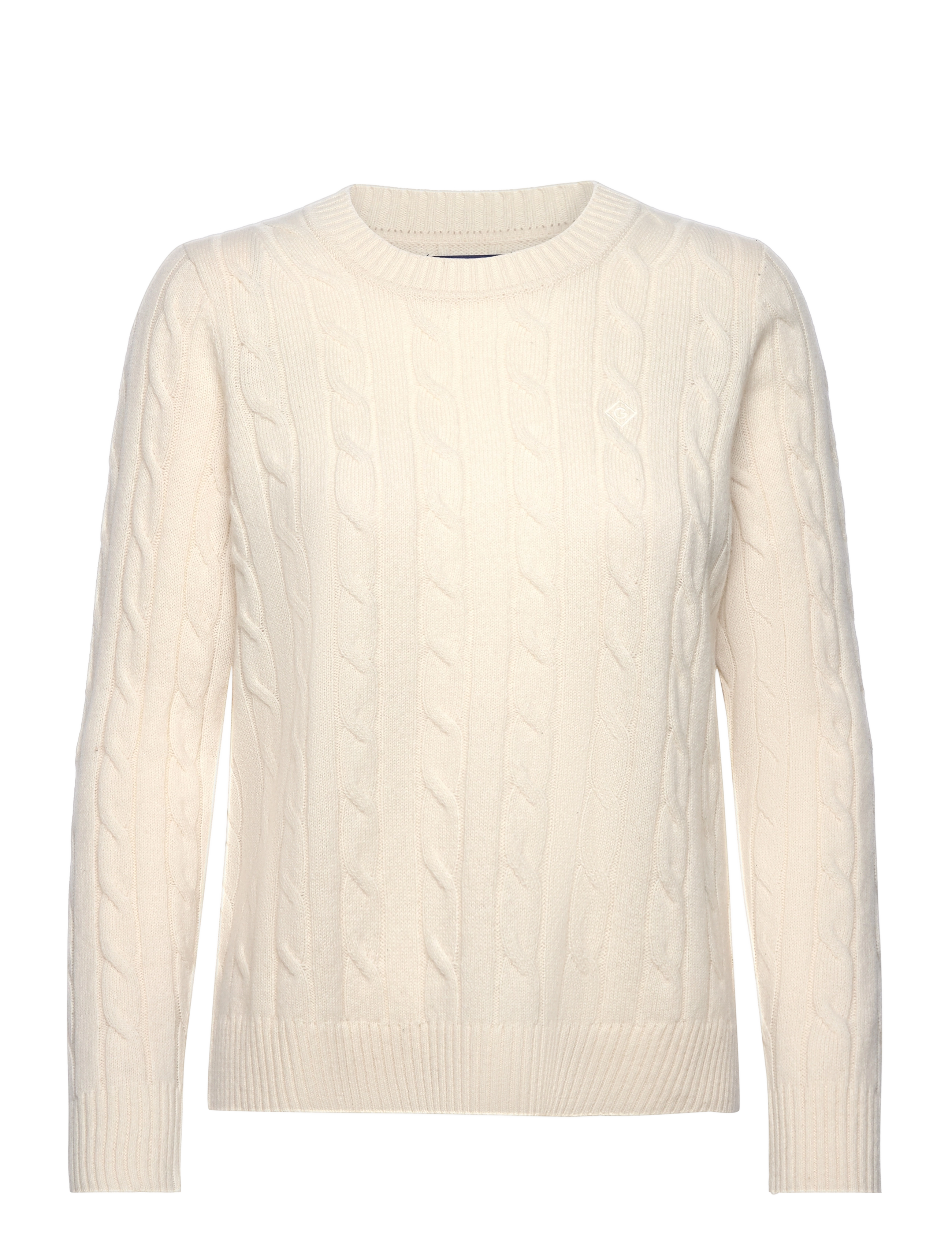 D2. LAMBSWOOL CABLE C-NECK - CREAM