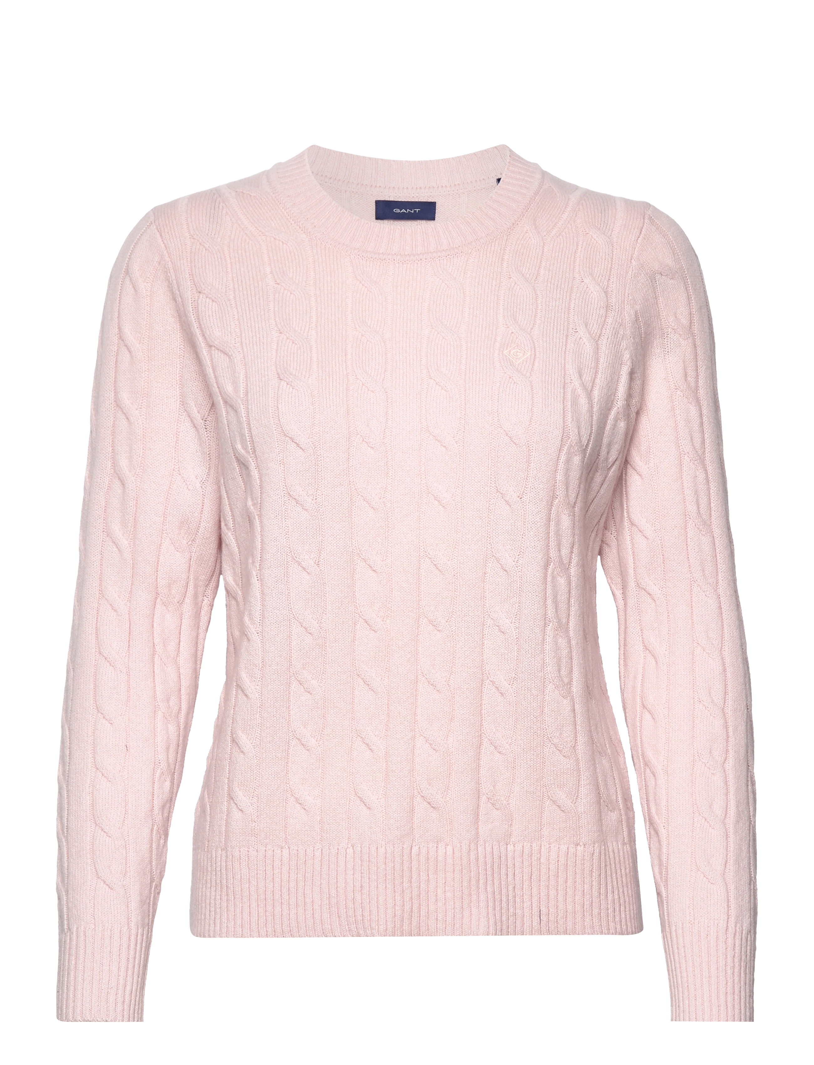 D2. LAMBSWOOL CABLE C-NECK - SILVER PEONY