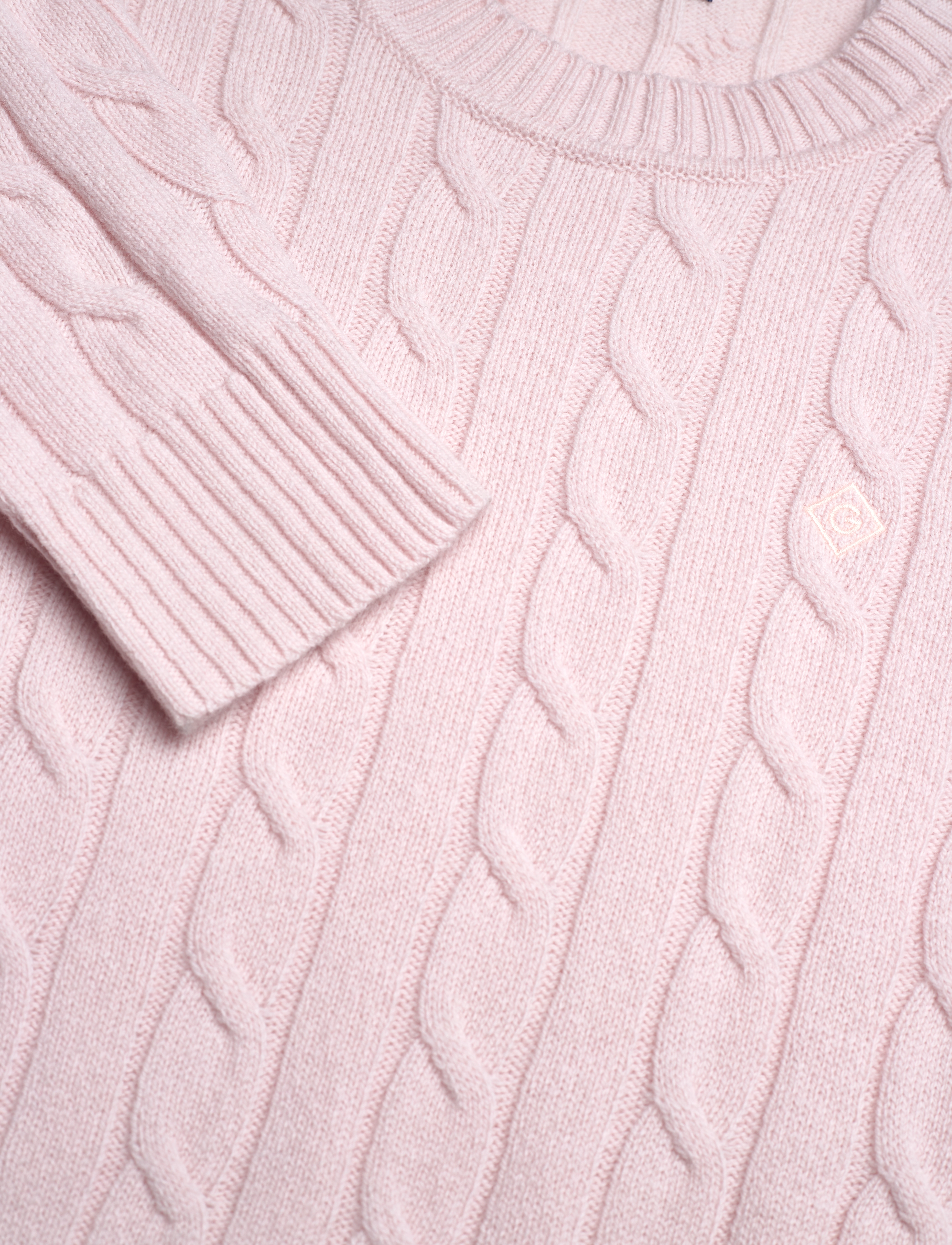 GANT - D2. LAMBSWOOL CABLE C-NECK - silver peony - 2