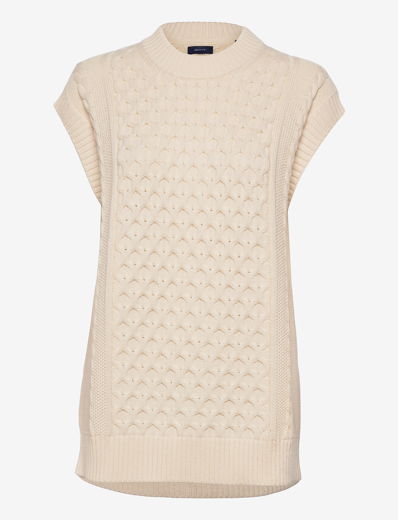 GANT - D2. CABLE STRUCTURE VEST - cream - 0