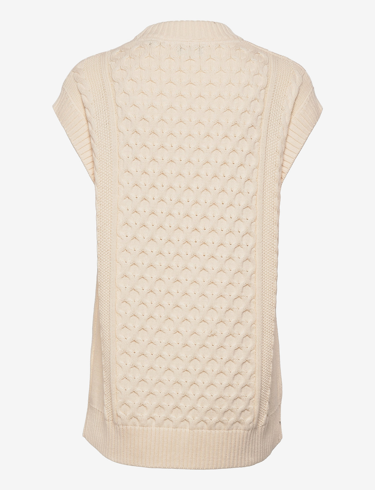 GANT - D2. CABLE STRUCTURE VEST - cream - 1