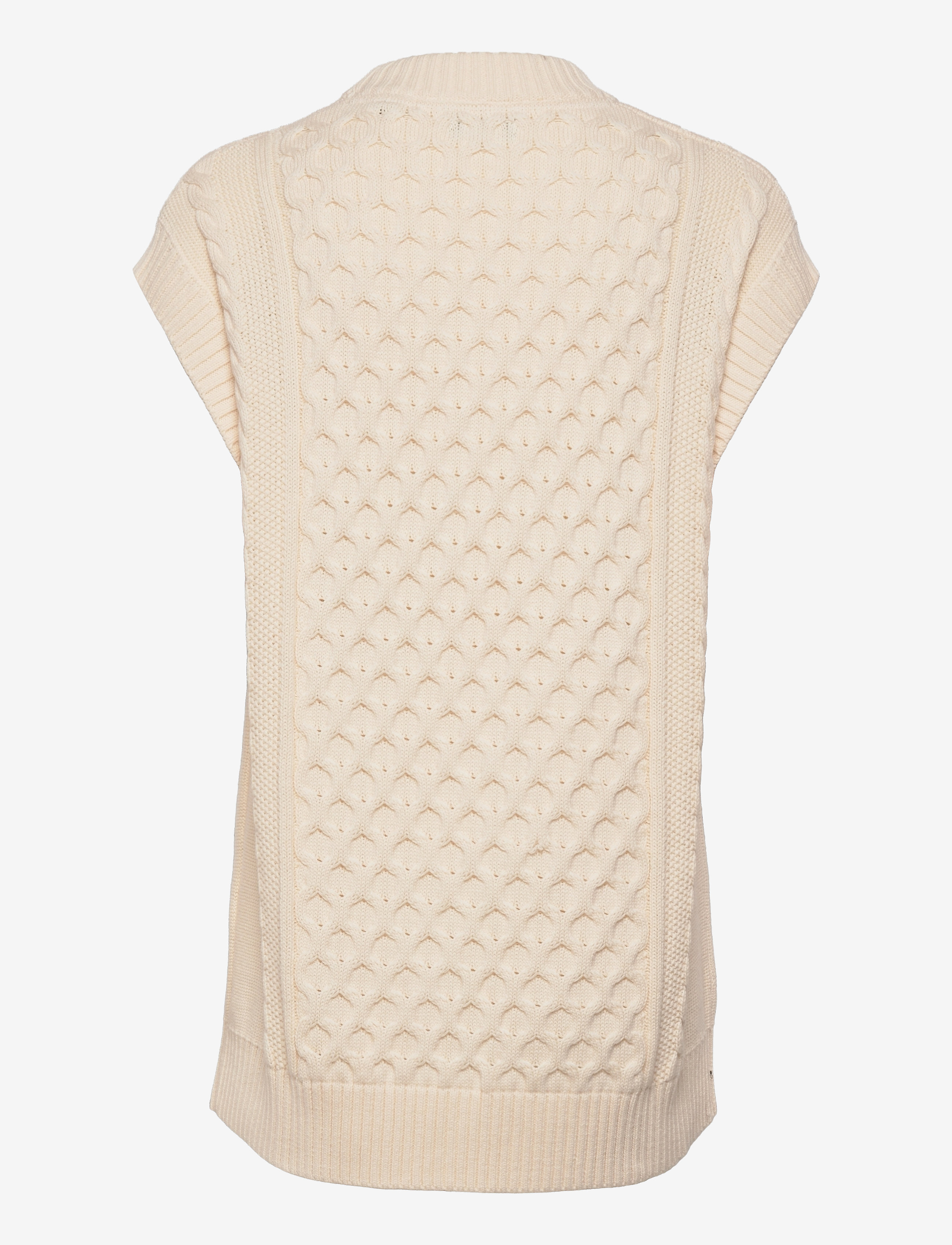 GANT - D2. CABLE STRUCTURE VEST - cream - 1