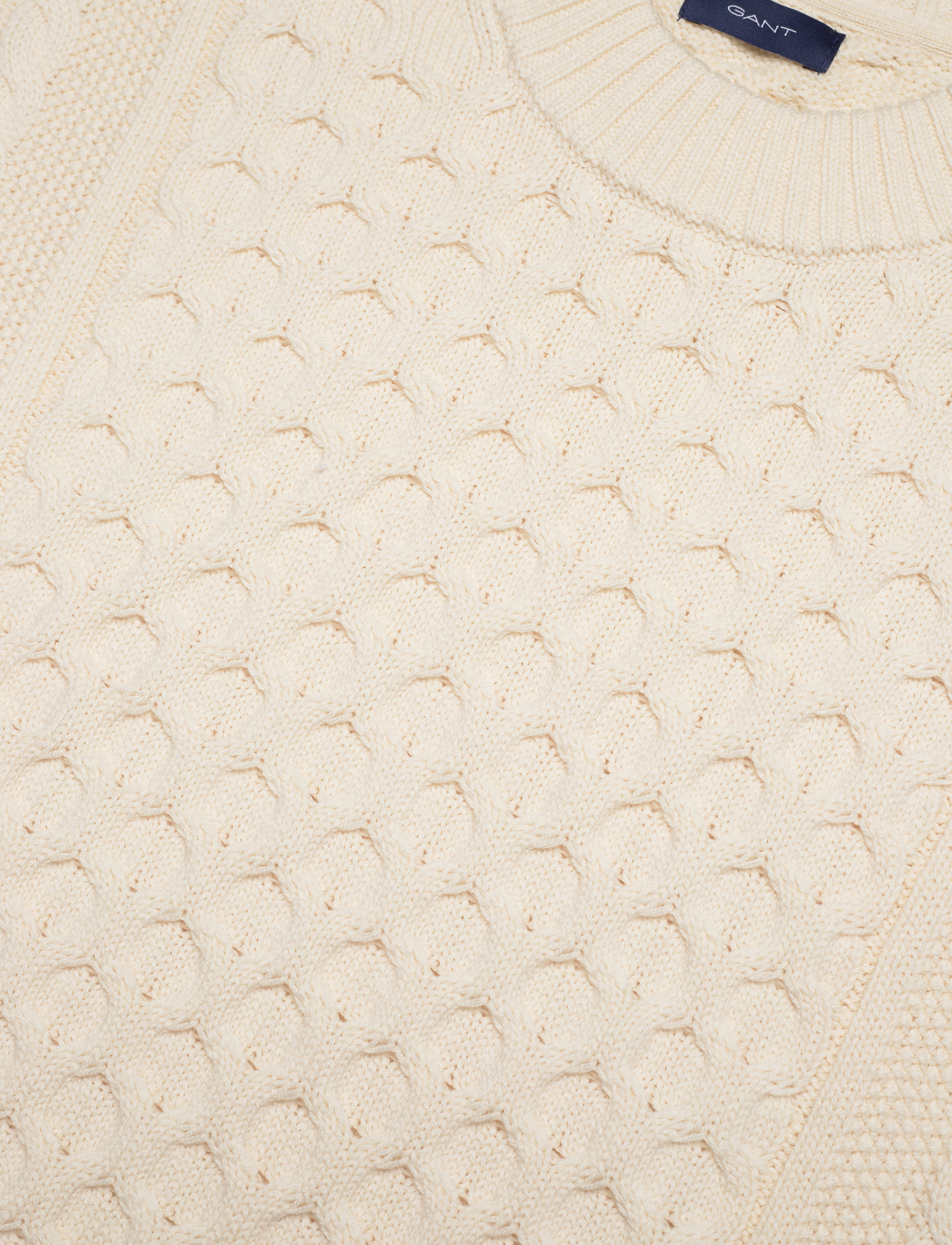 GANT - D2. CABLE STRUCTURE VEST - cream - 2