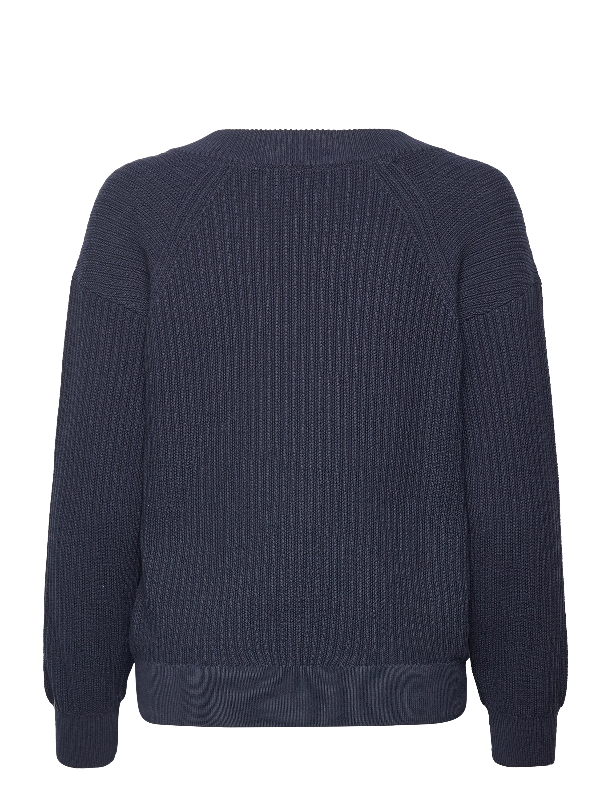 GANT - D1. COTTON RIB V-NECK - evening blue - 1