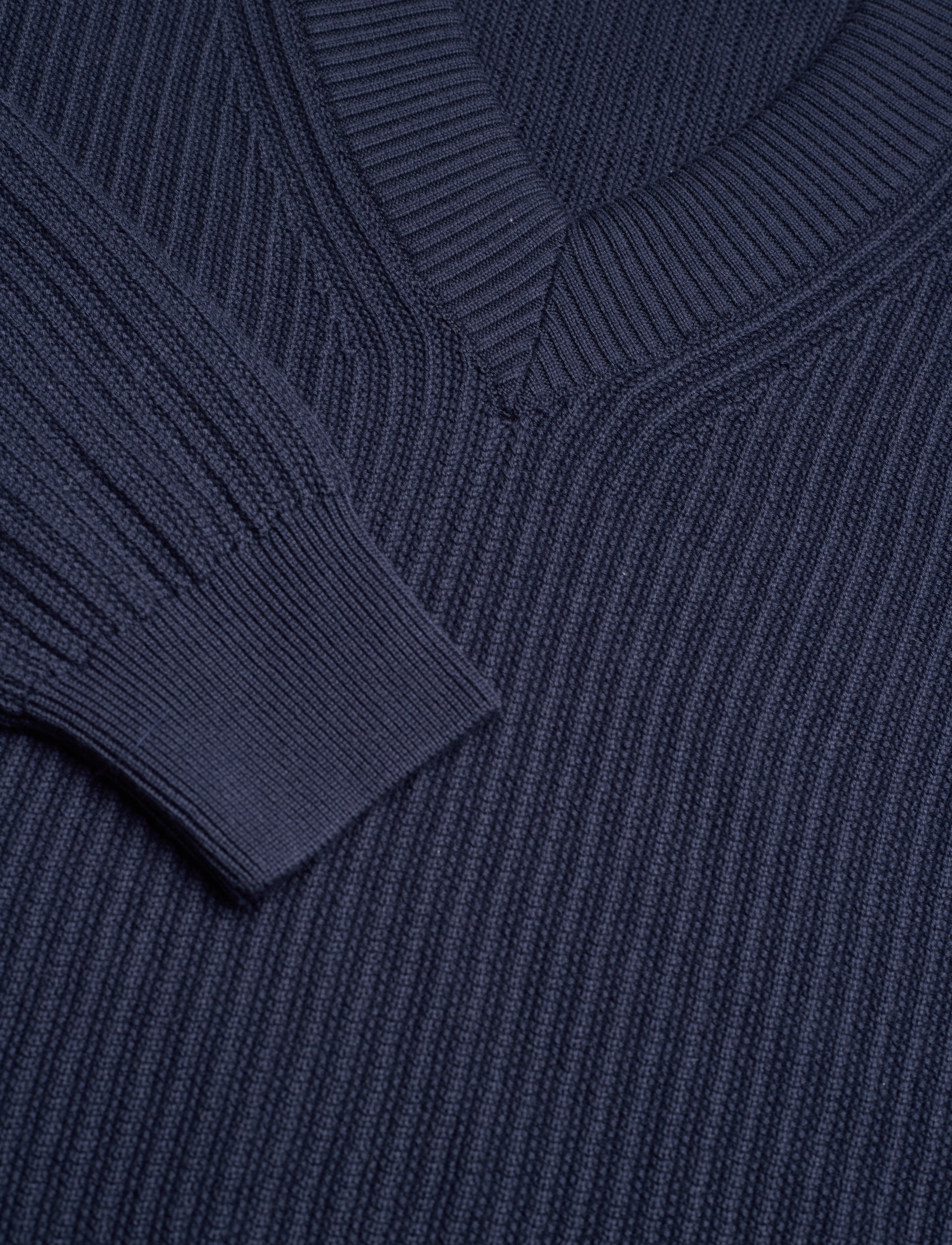 GANT - D1. COTTON RIB V-NECK - evening blue - 2