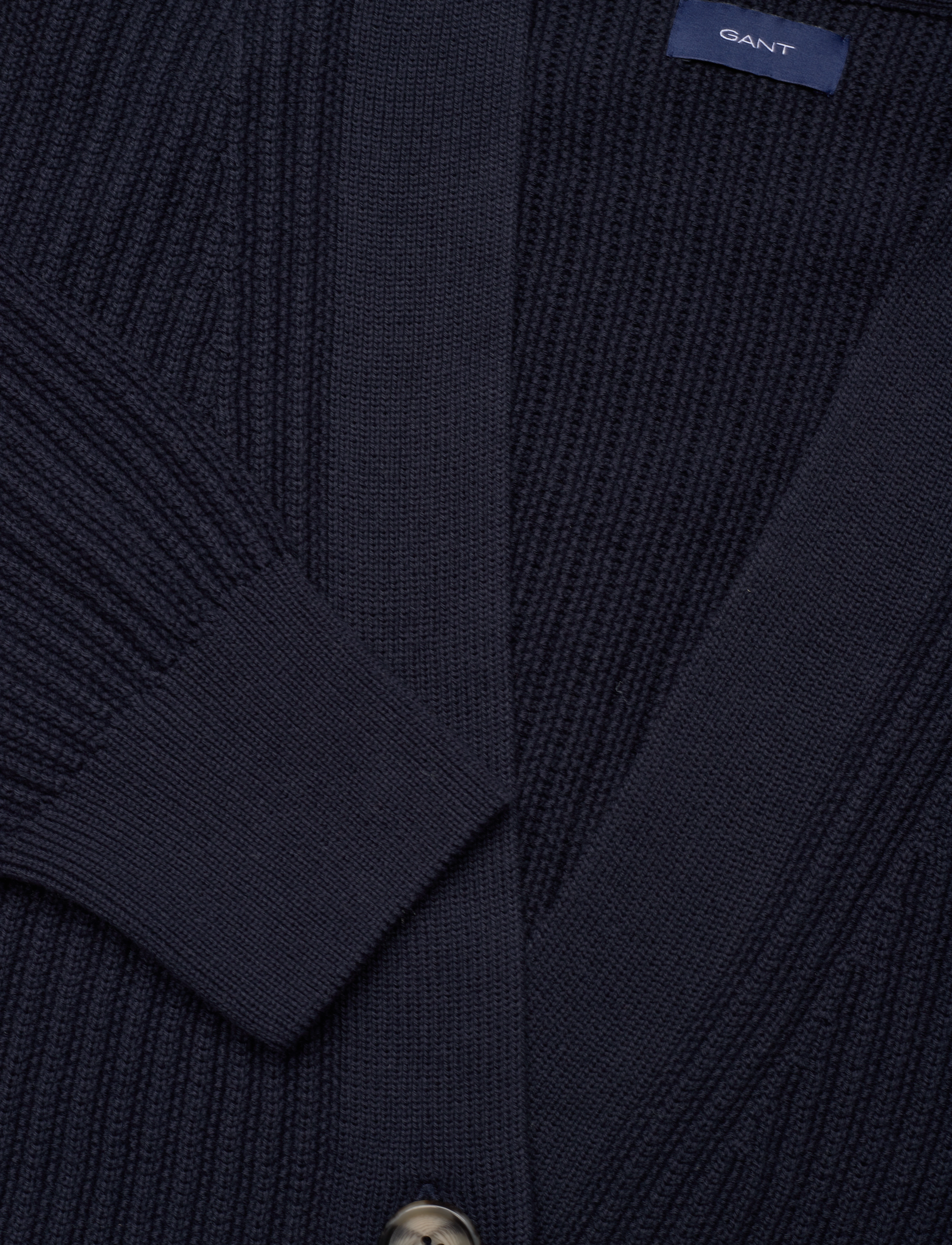 GANT - D1. COTTON RIB CARDIGAN - evening blue - 2