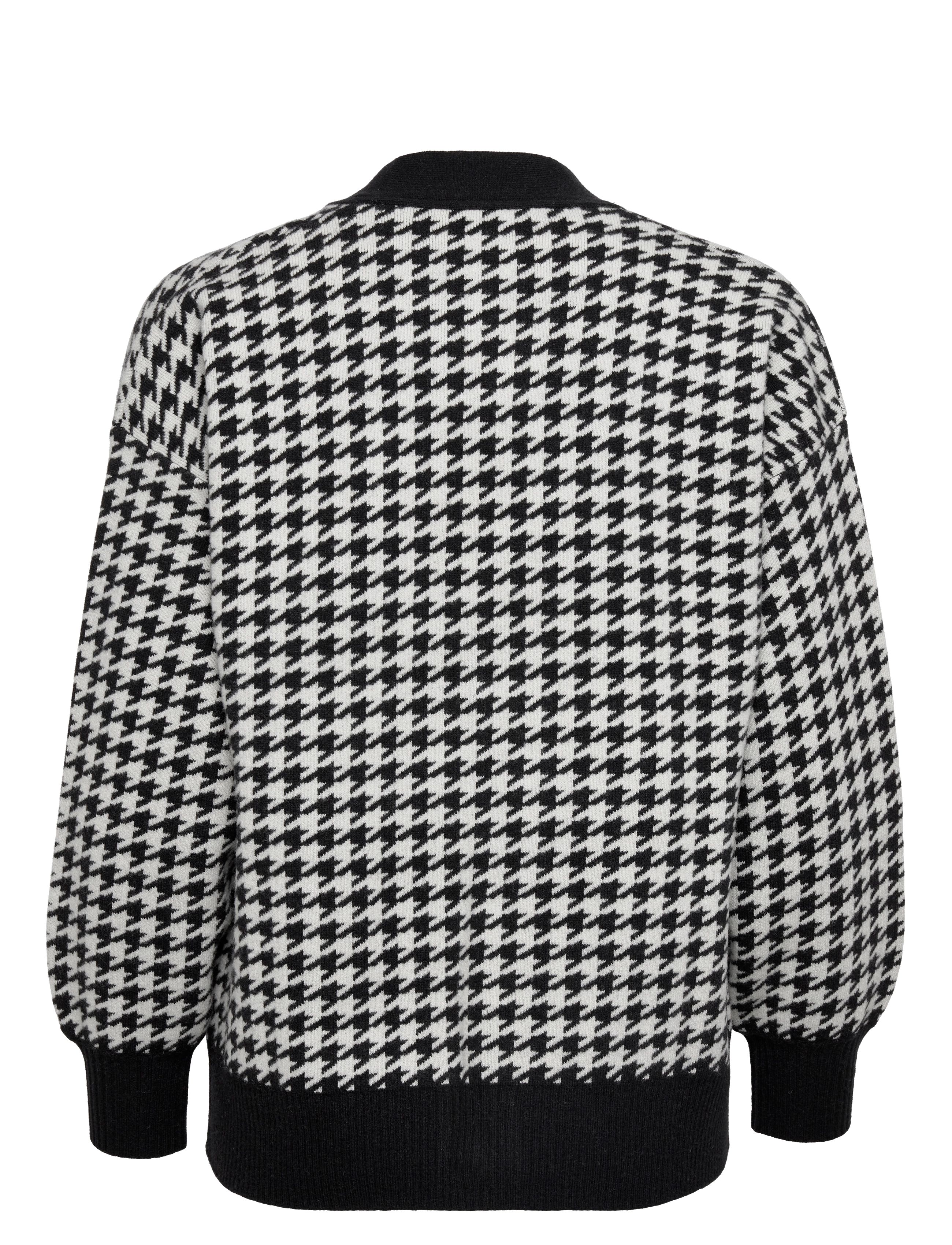 GANT - D1. HOUNDSTOOTH OVERSIZED CARDIGAN - ebony black - 1