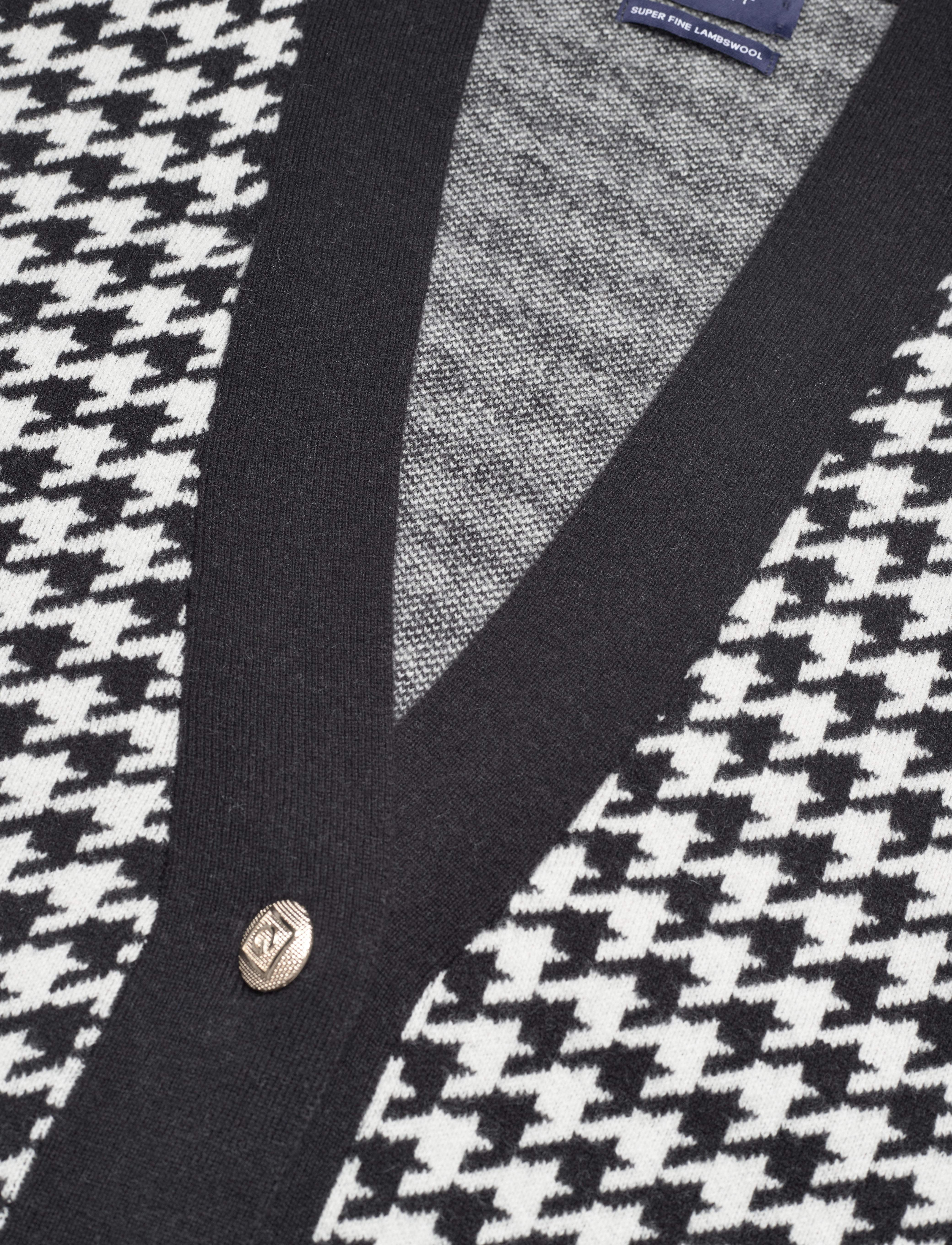 GANT - D1. HOUNDSTOOTH OVERSIZED CARDIGAN - ebony black - 2