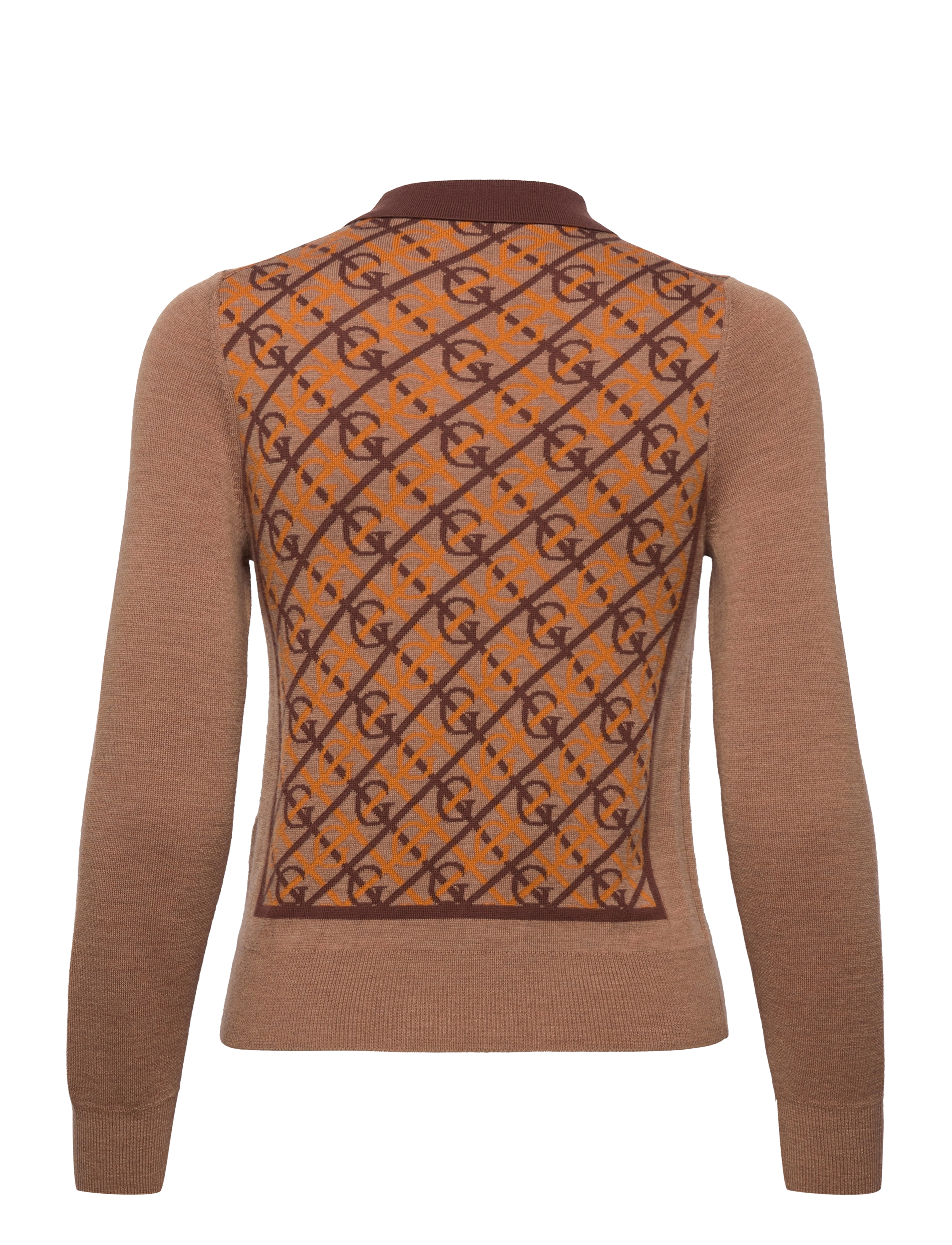GANT - D2. G PATTERN COLLAR TOP - roasted walnut - 1