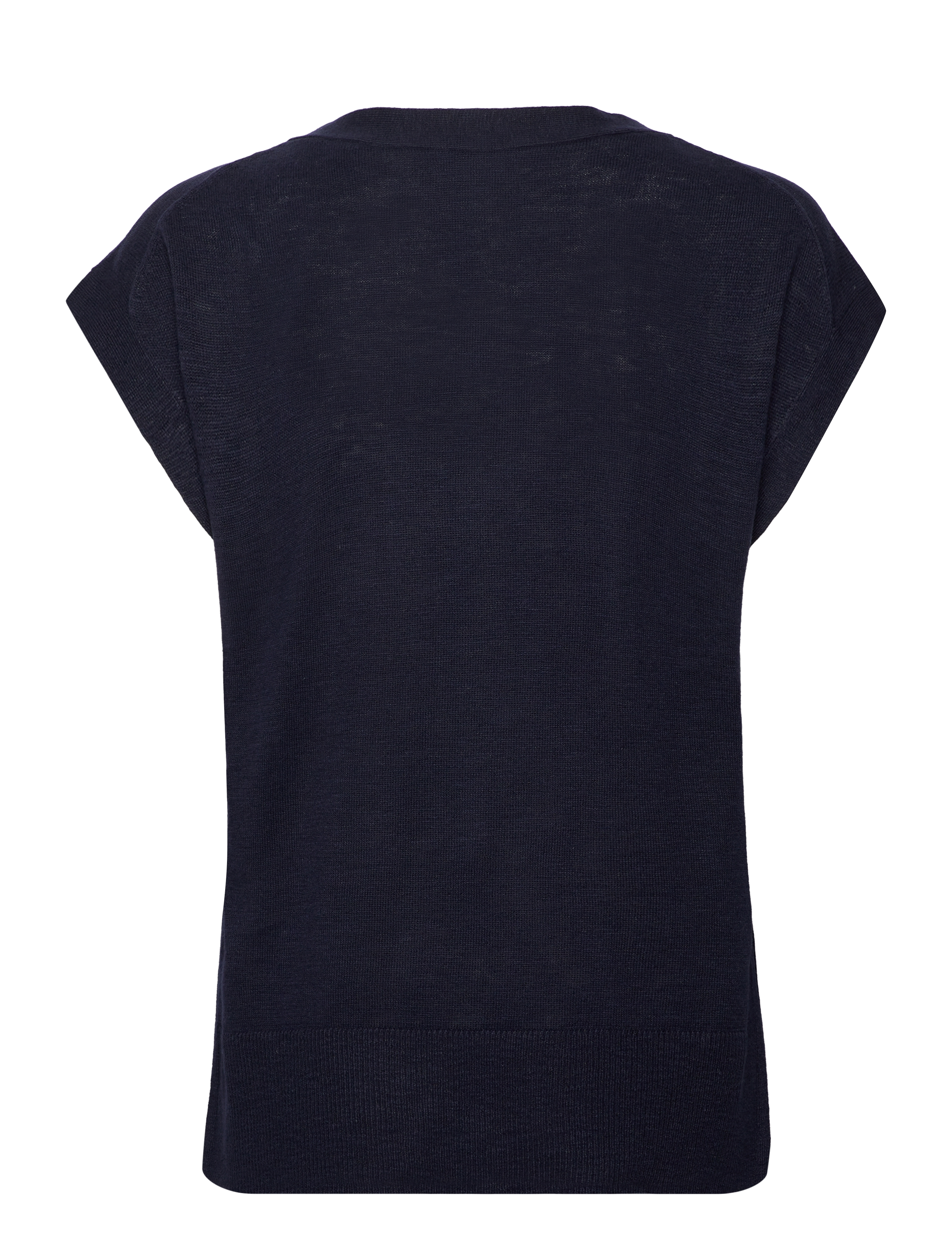 GANT - LINEN-BLEND V-NECK VEST - evening blue - 1