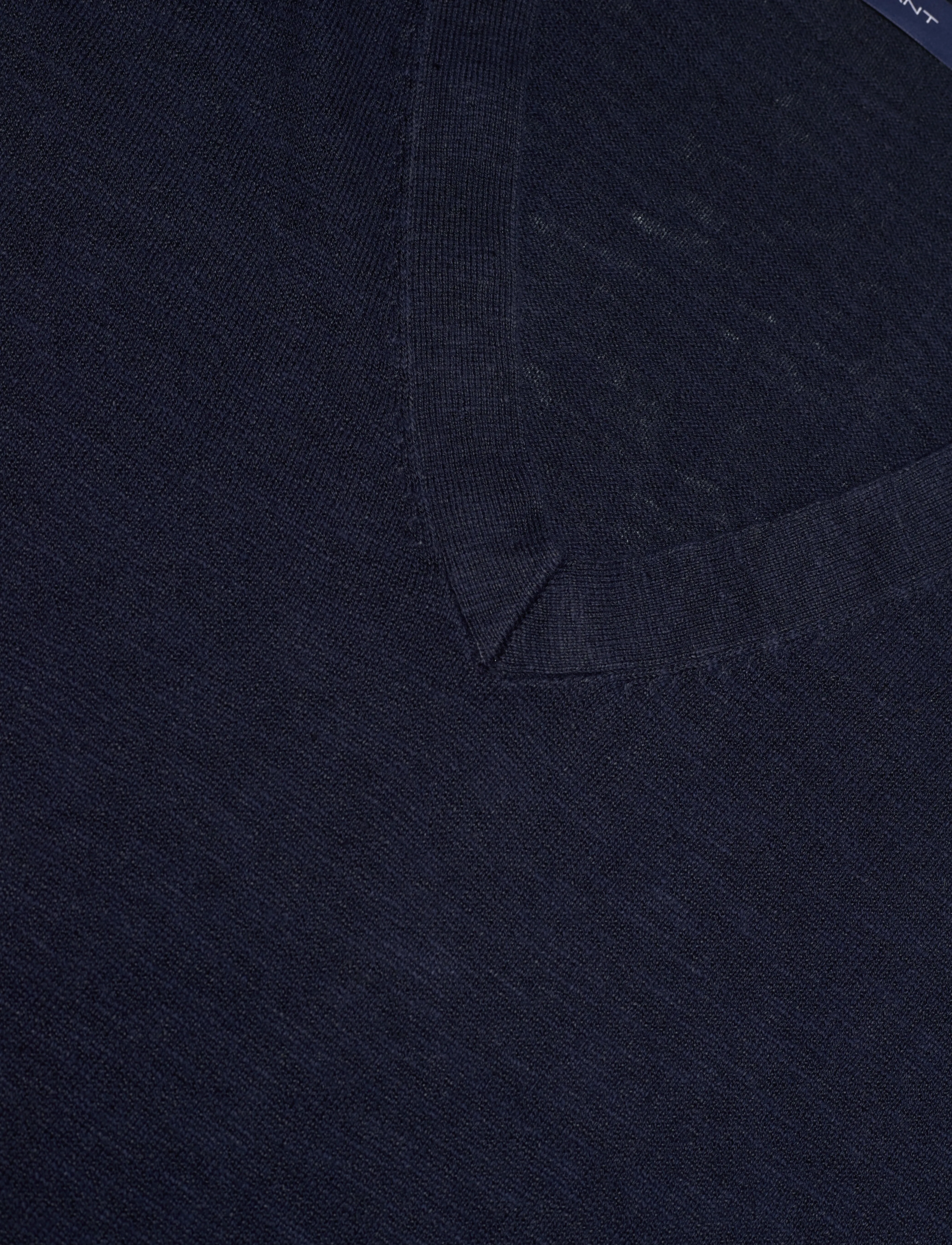GANT - LINEN-BLEND V-NECK VEST - evening blue - 2